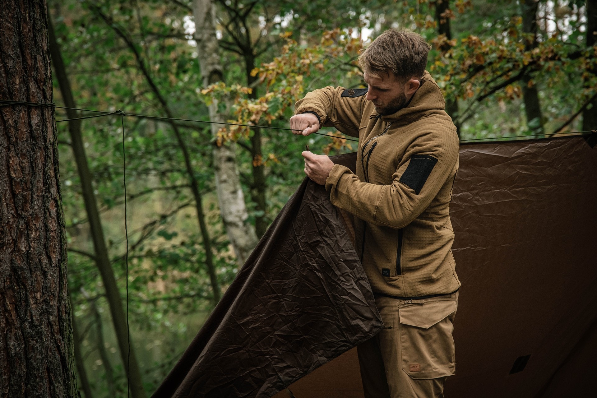 Płachta biwakowa Helikon Supertarp Small - Earth Brown