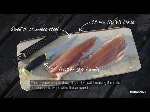 Nóż Mora Companion Fishing Fillet 155 - Black/Lime Green