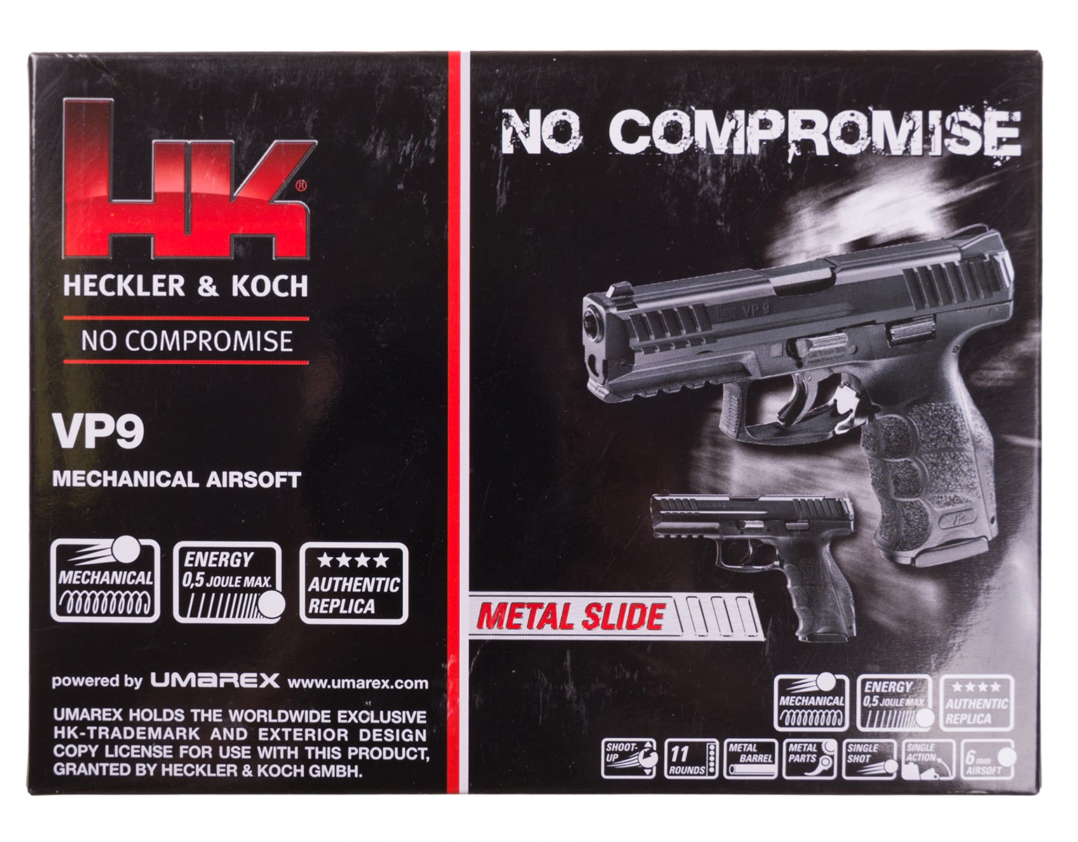 Пістолет Heckler&Koch VP9 ASG - металевий затвор