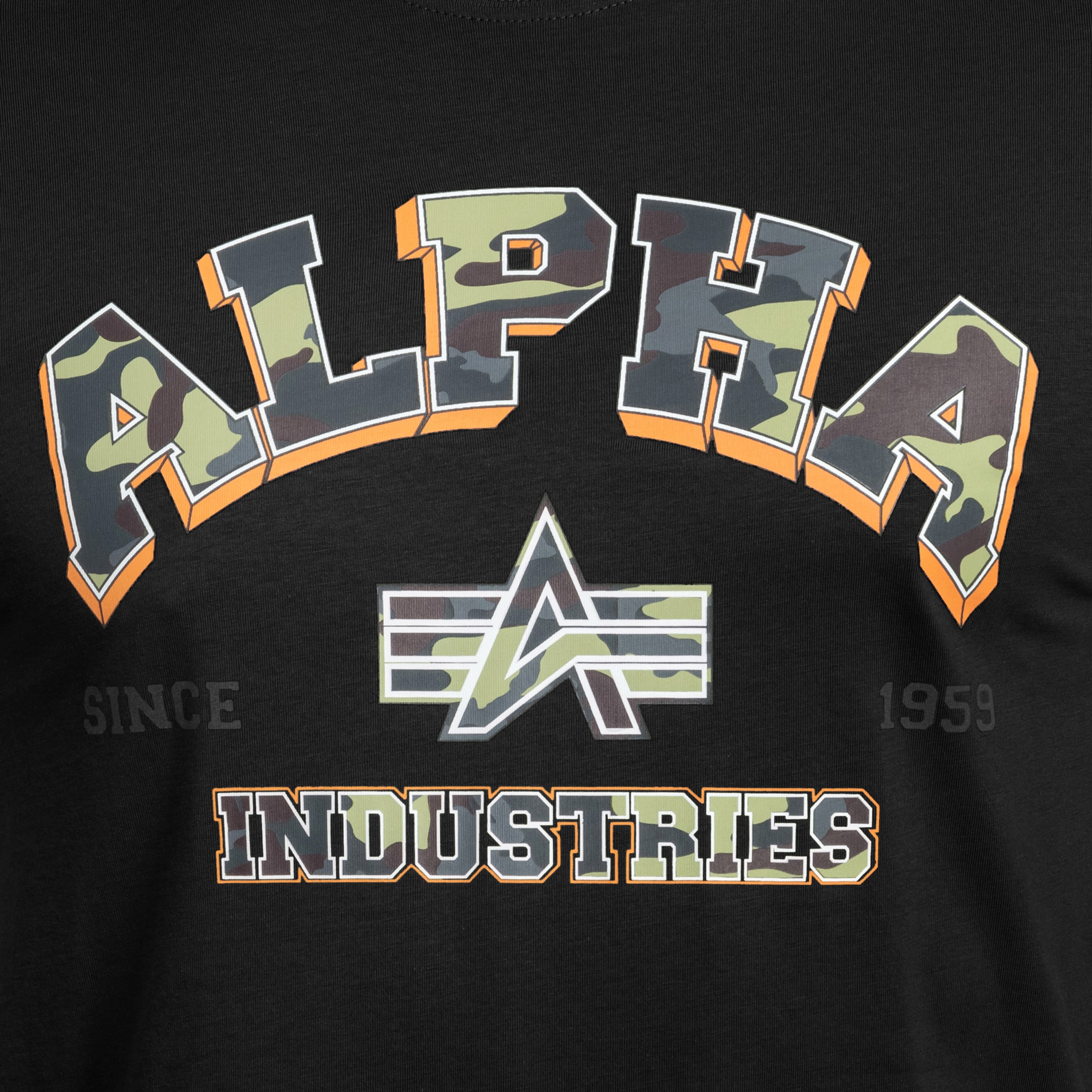 Футболка T-shirt Alpha Industries College Camo - Black