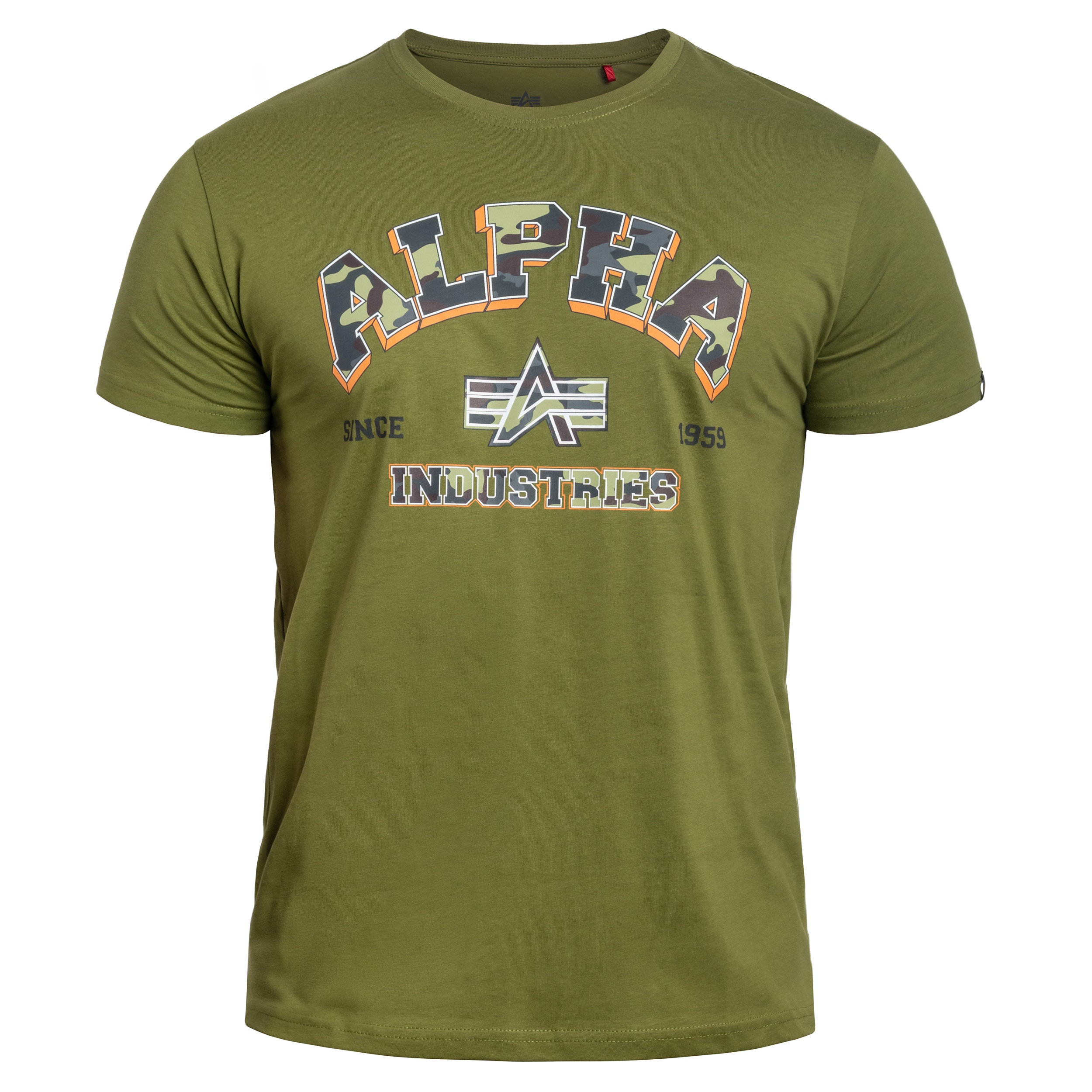 Футболка T-shirt Alpha Industries College Camo - Moss Green