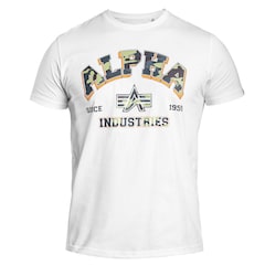 Koszulka T-shirt Alpha Industries College Camo - White