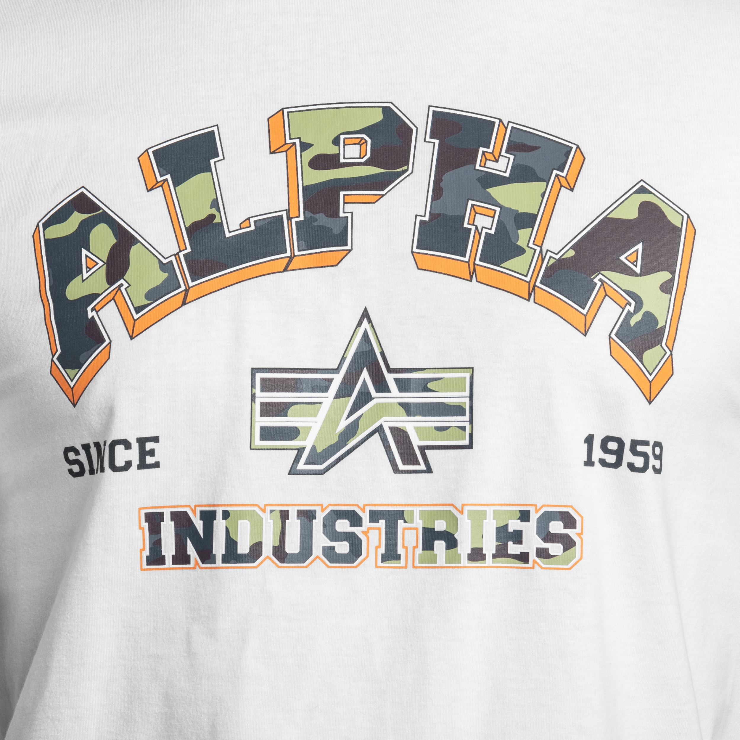 Koszulka T-shirt Alpha Industries College Camo - White