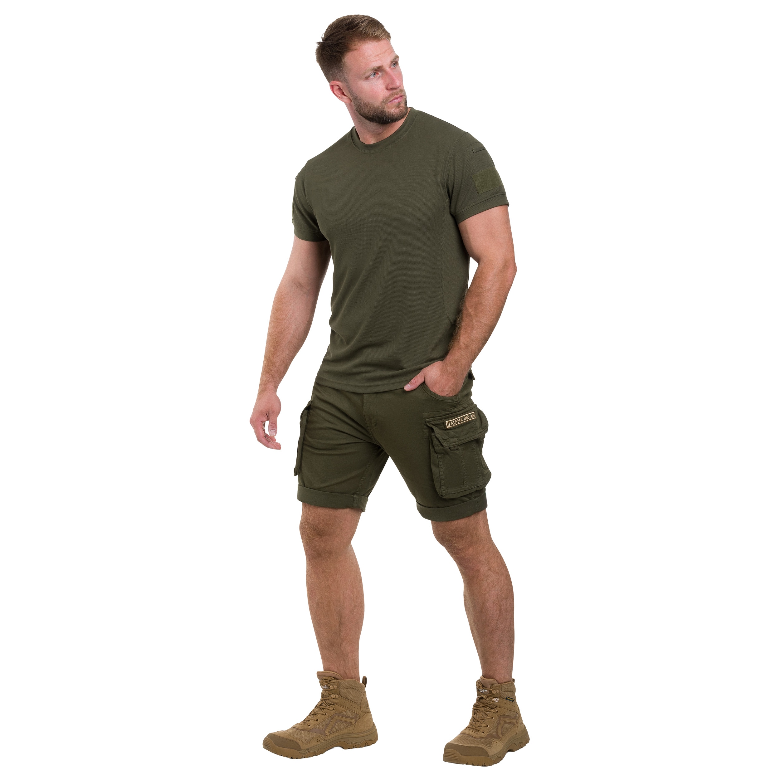 Szorty Alpha Industries Crew Short - Dark Olive