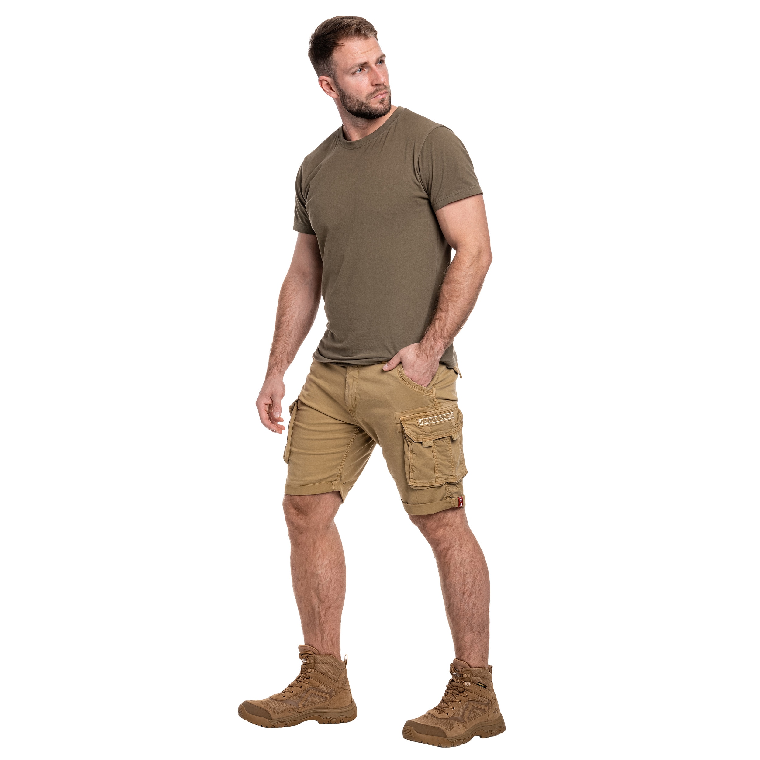Szorty Alpha Industries Crew Short - Khaki
