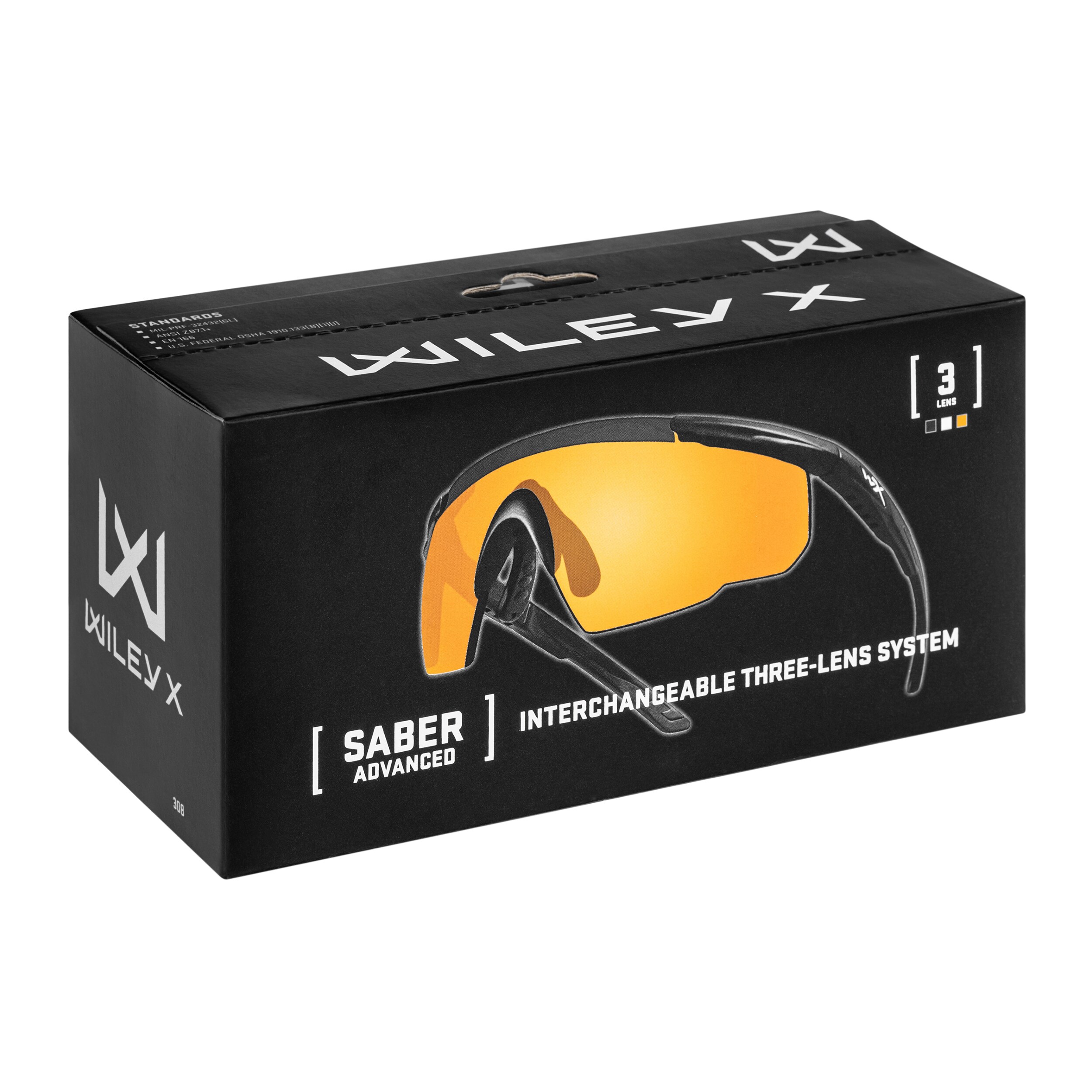 Тактичні окуляри Wiley X Saber Advanced Set 3in1 - Matte Black