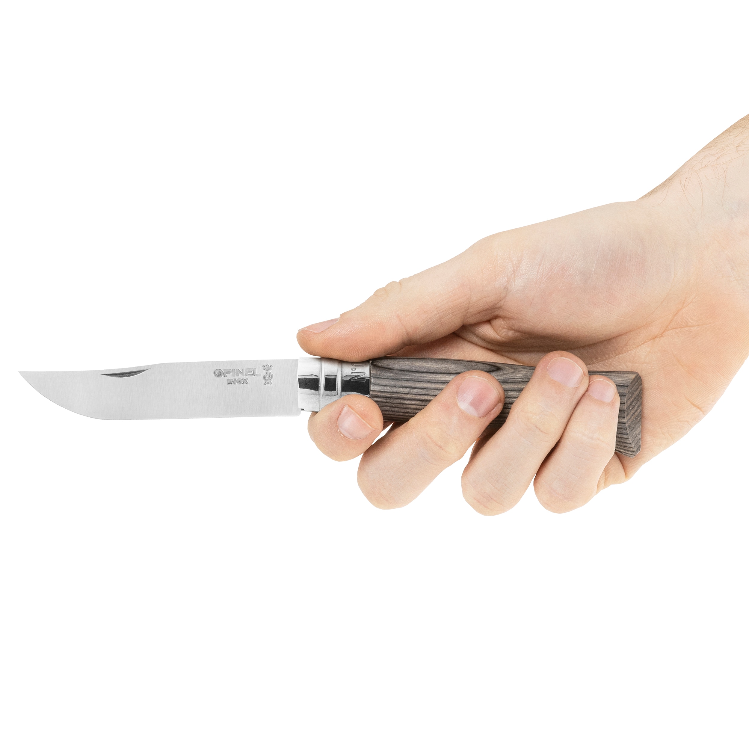 Nóż składany Opinel No.8 Laminated Inox - Grey Natural