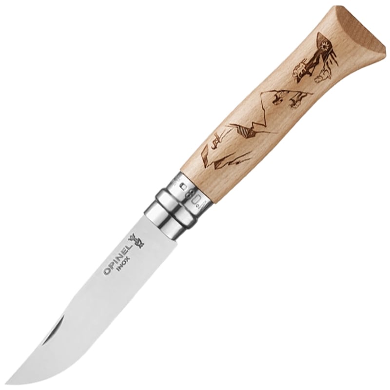 Nóż składany Opinel No.8 Engraved Mountain Sport - Hiking