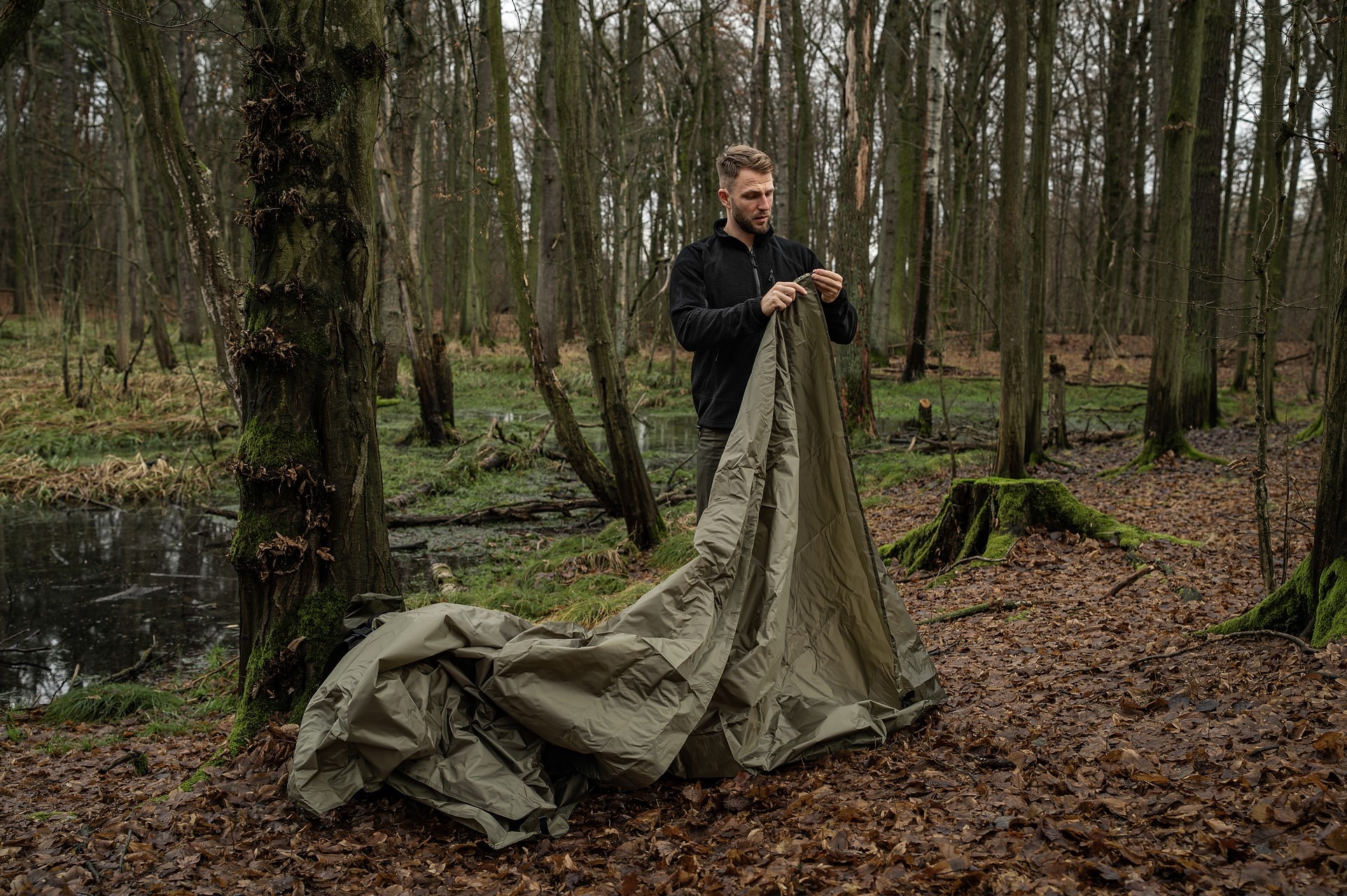 Płachta biwakowa Badger Outdoor X-Rain Tarp Olive