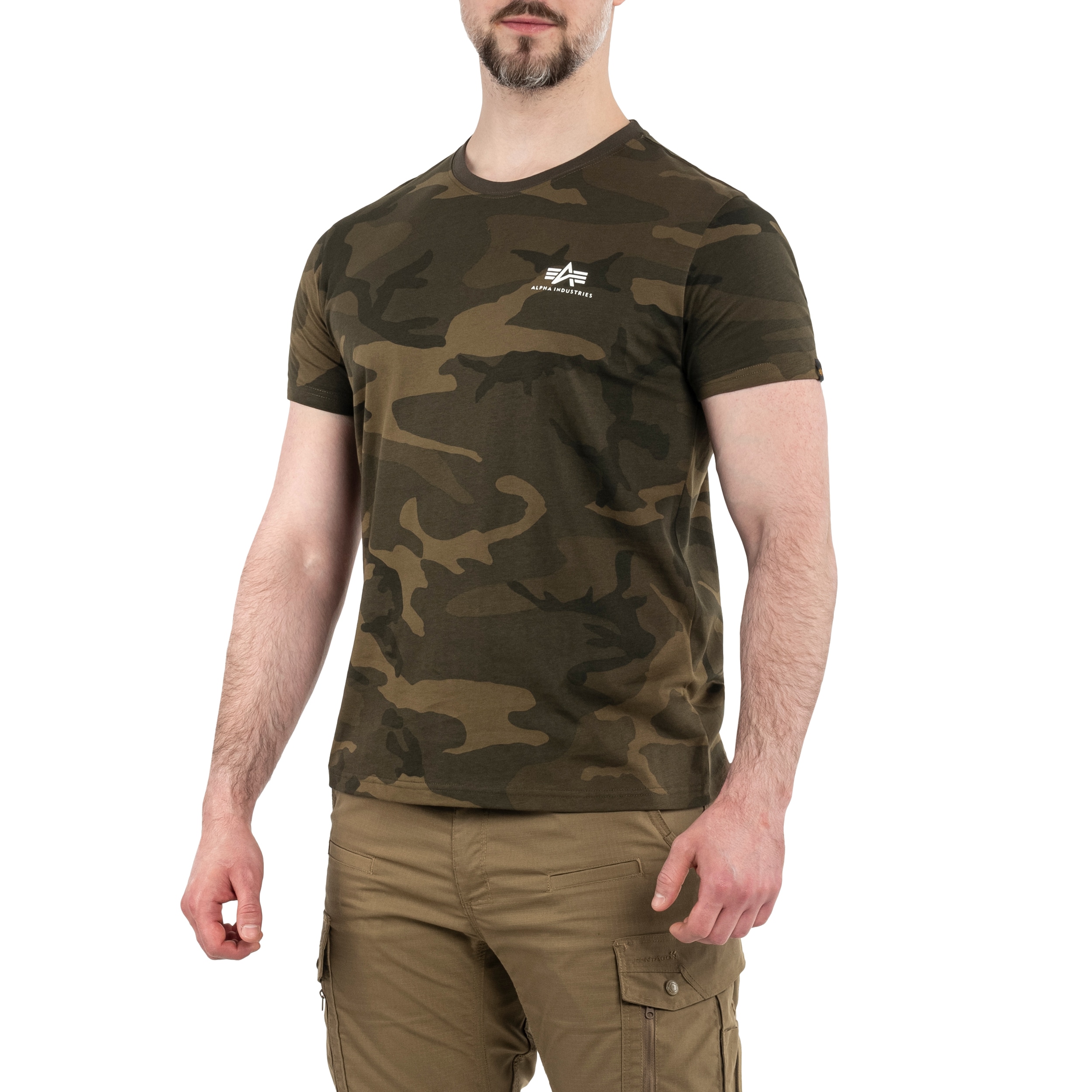 Koszulka T-shirt Alpha Industries Basic Small Logo - Olive Camo