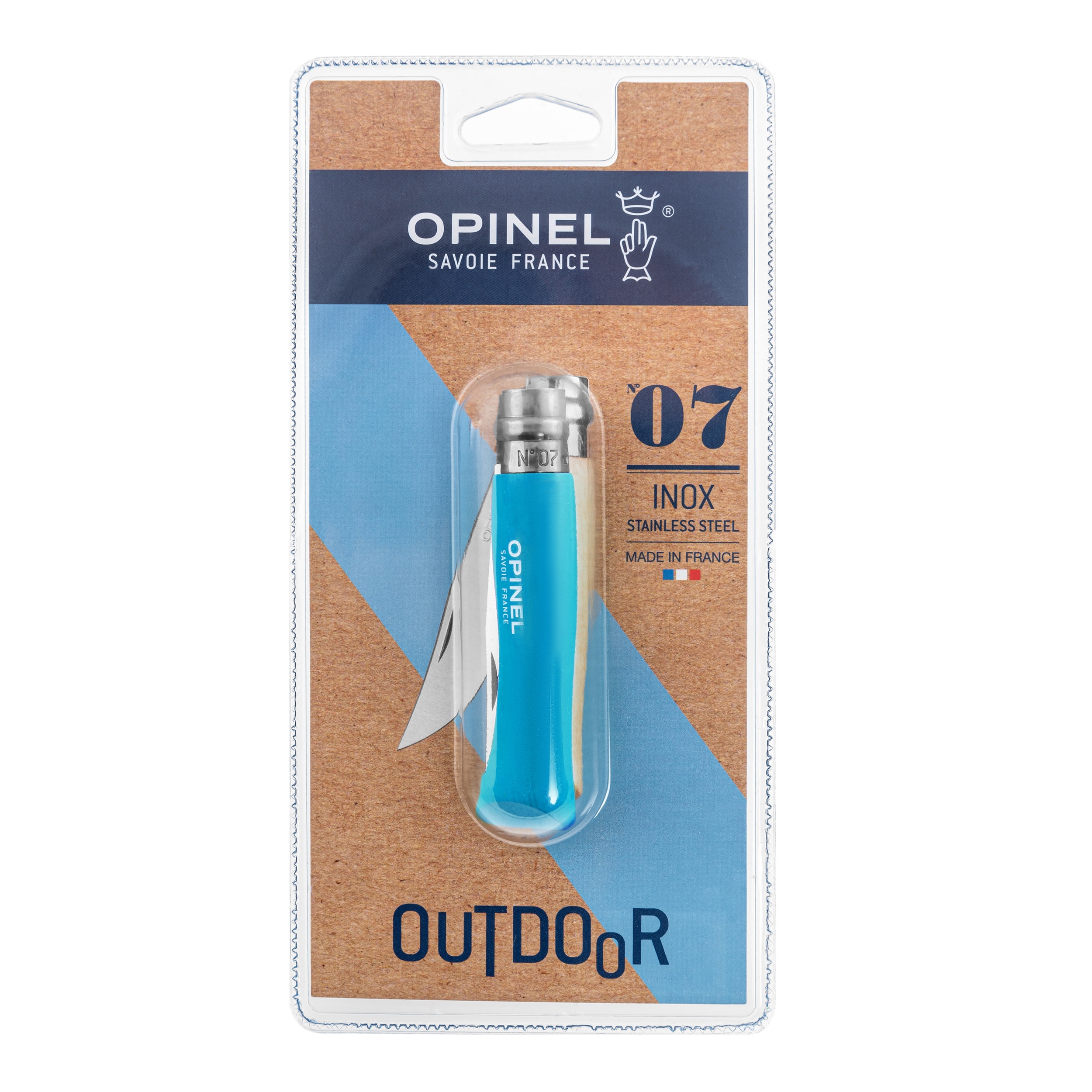 Складаний ніж Opinel No.7 Colorama Inox blister - Cyan Blue