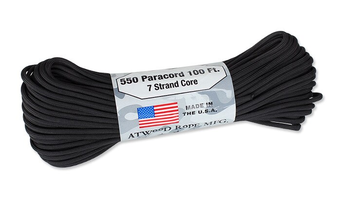 Linka paracord Mil-Spec 550-7 - Czarny 4 mm 30,48 m