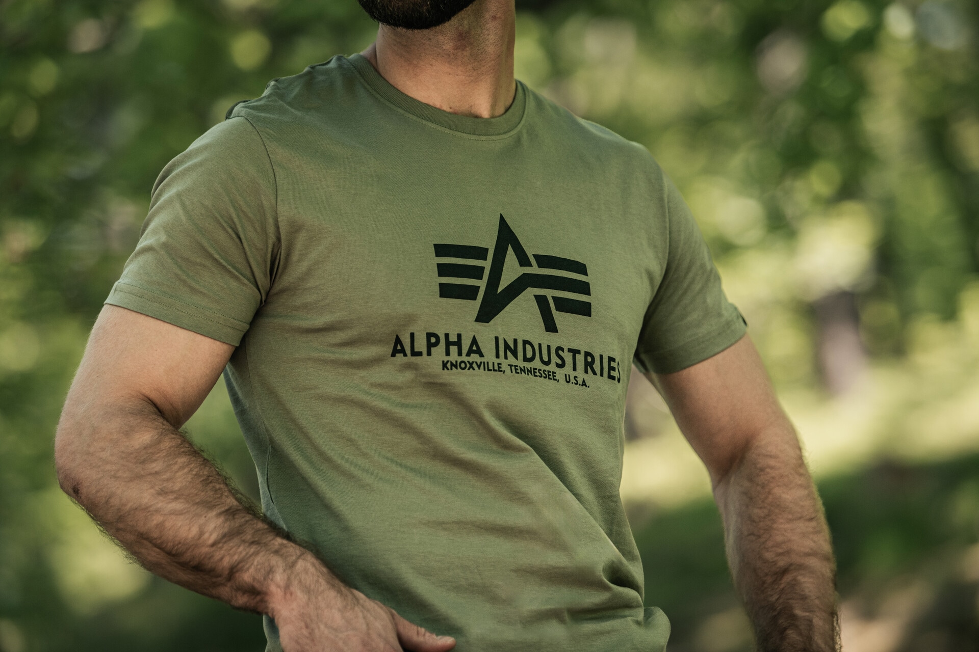 Футболка T-shirt Alpha Industries Basic - Olive/Black