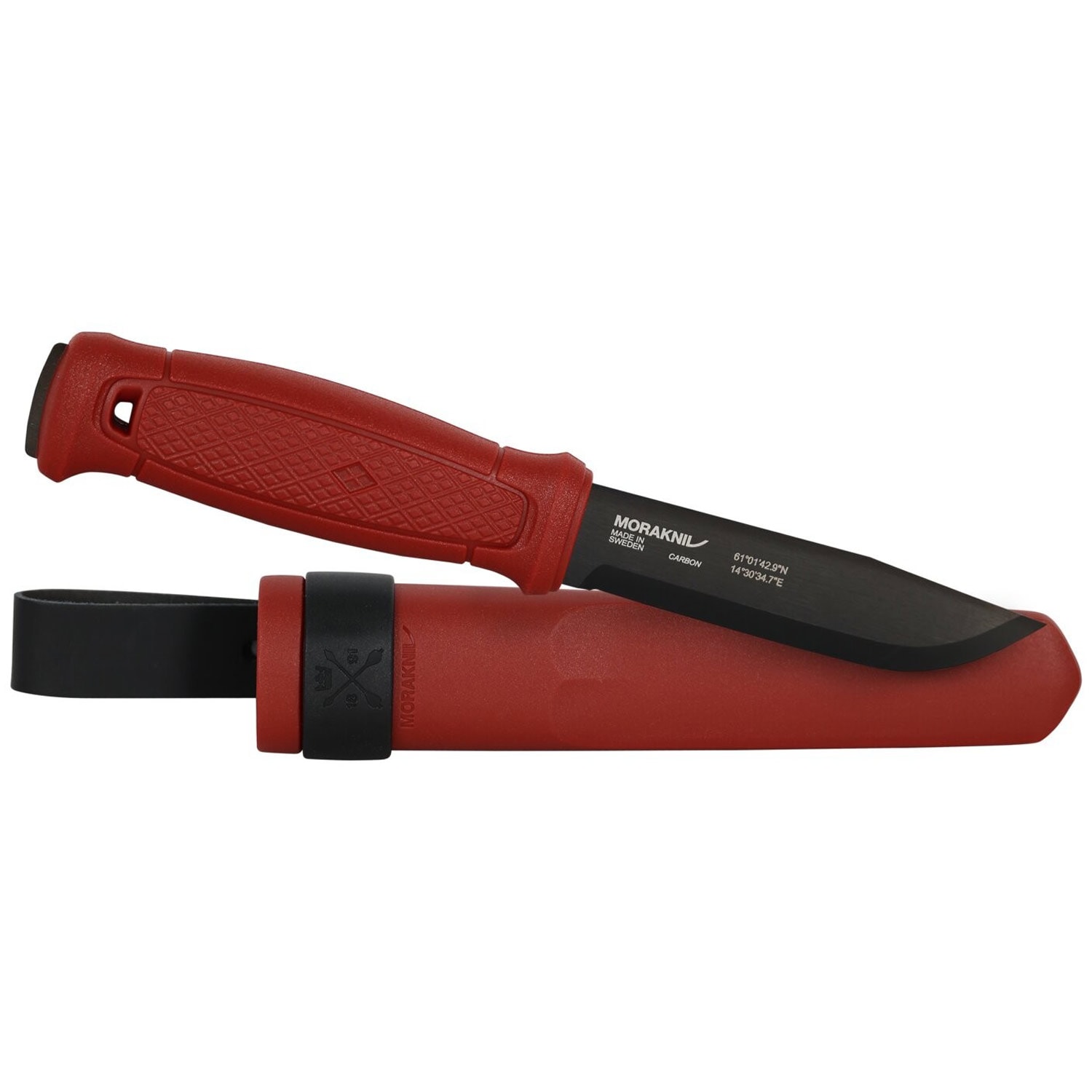 Mora Garberg Dala Red Edition Fixed Blade Knife - Black Blade