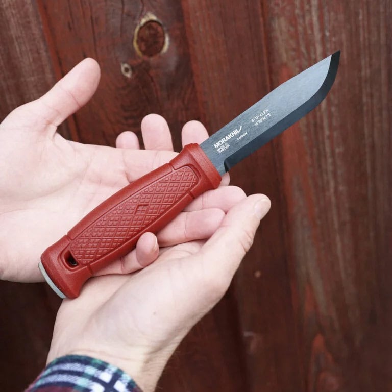 Mora Garberg Dala Red Edition Fixed Blade Knife - Black Blade