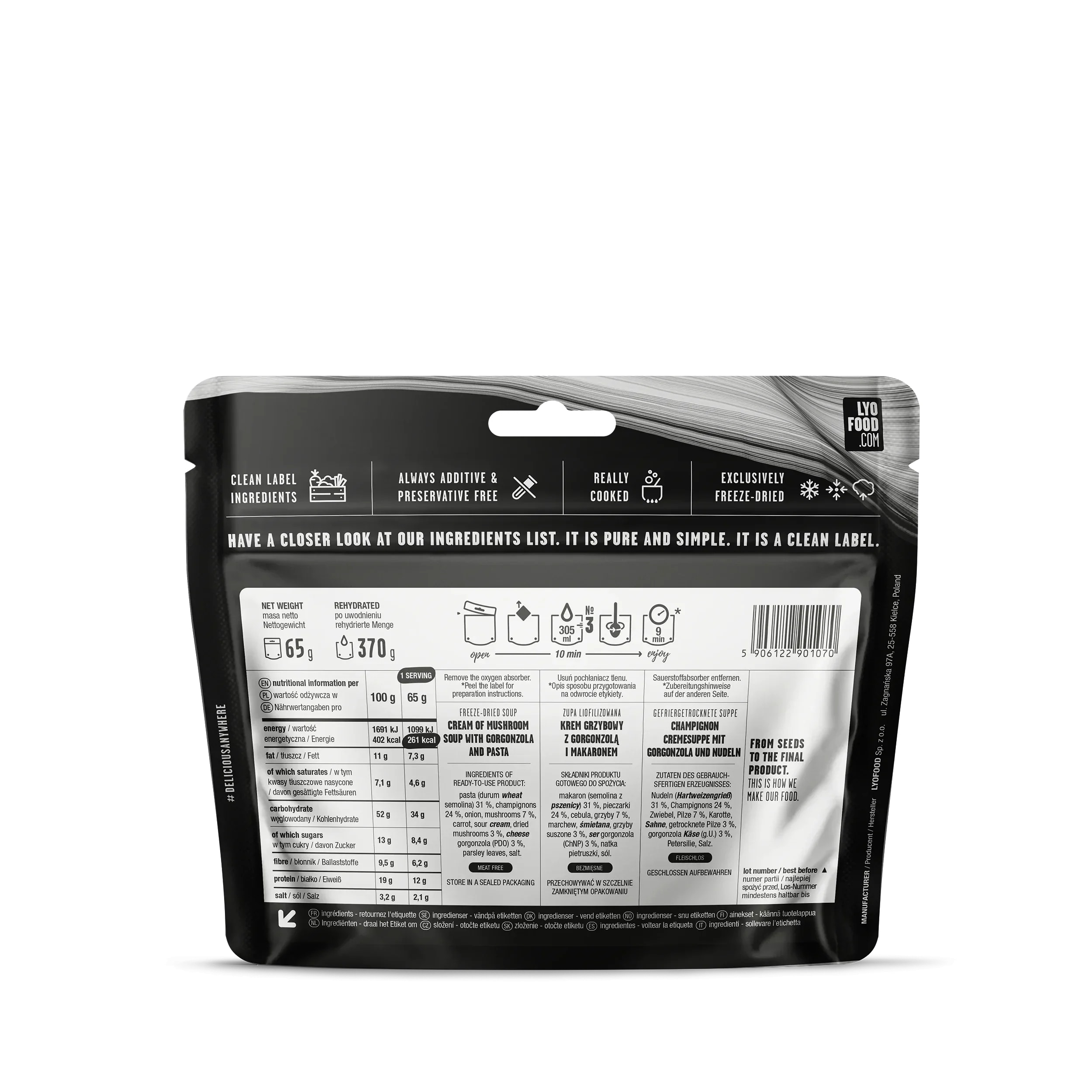 Сублімовані продукти LYOFOOD 14-денний продуктовий пакет - вегетаріанський