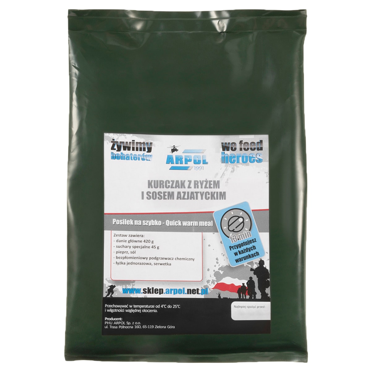 Racja żywnościowa Arpol Posiłek na szybko nr 16 - Kurczak z ryżem i sosem azjatyckim