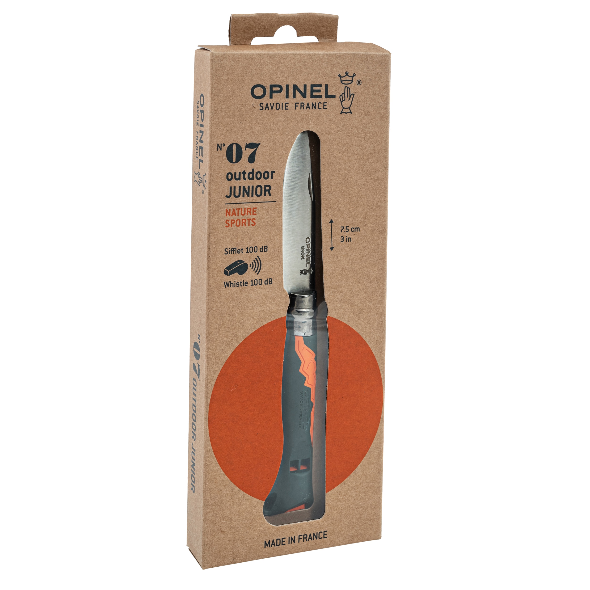 Opinel No.07 Outdoor Junior Folding Knife - Khaki/Orange