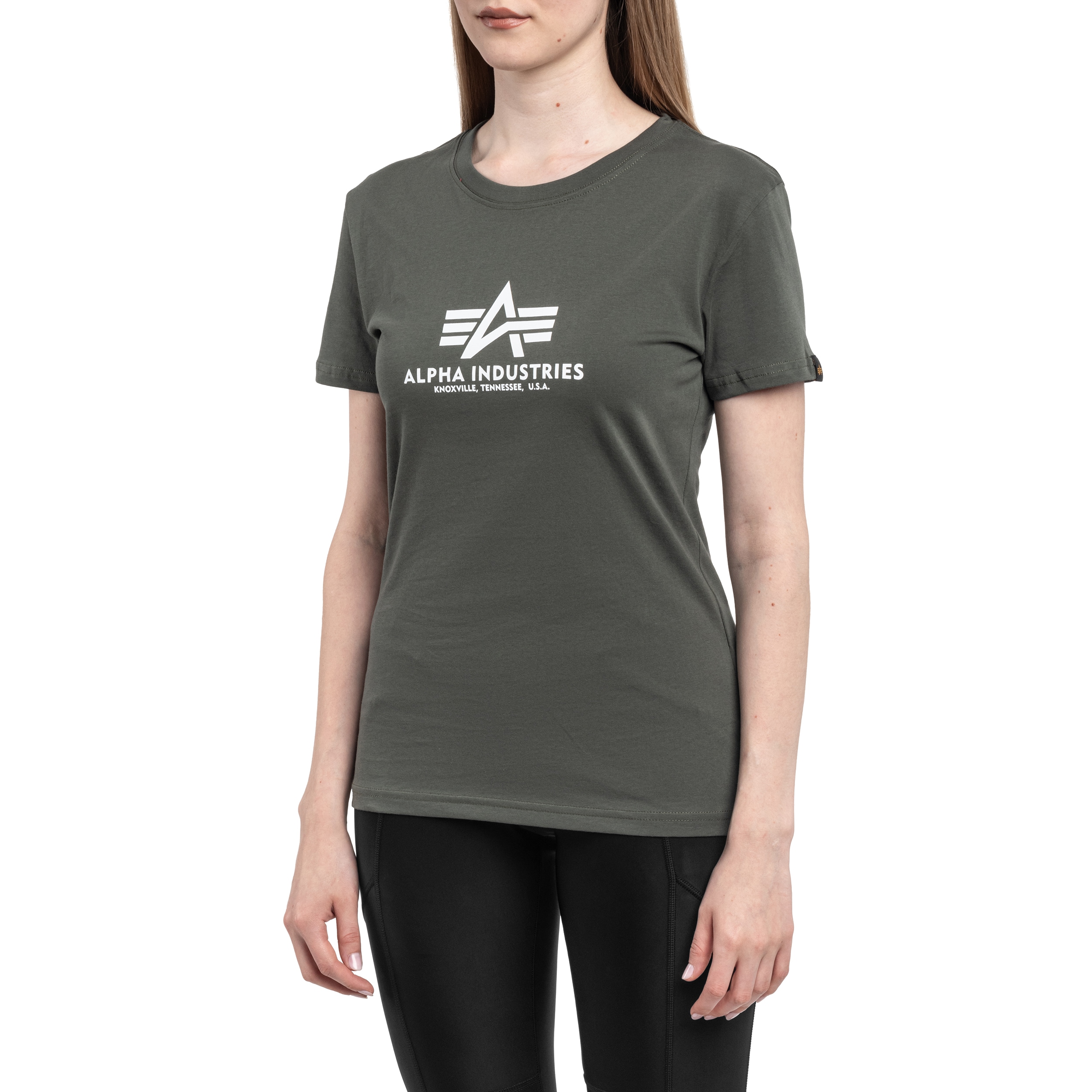 Koszulka T-Shirt damska Alpha Industries New Basic - Dark Olive