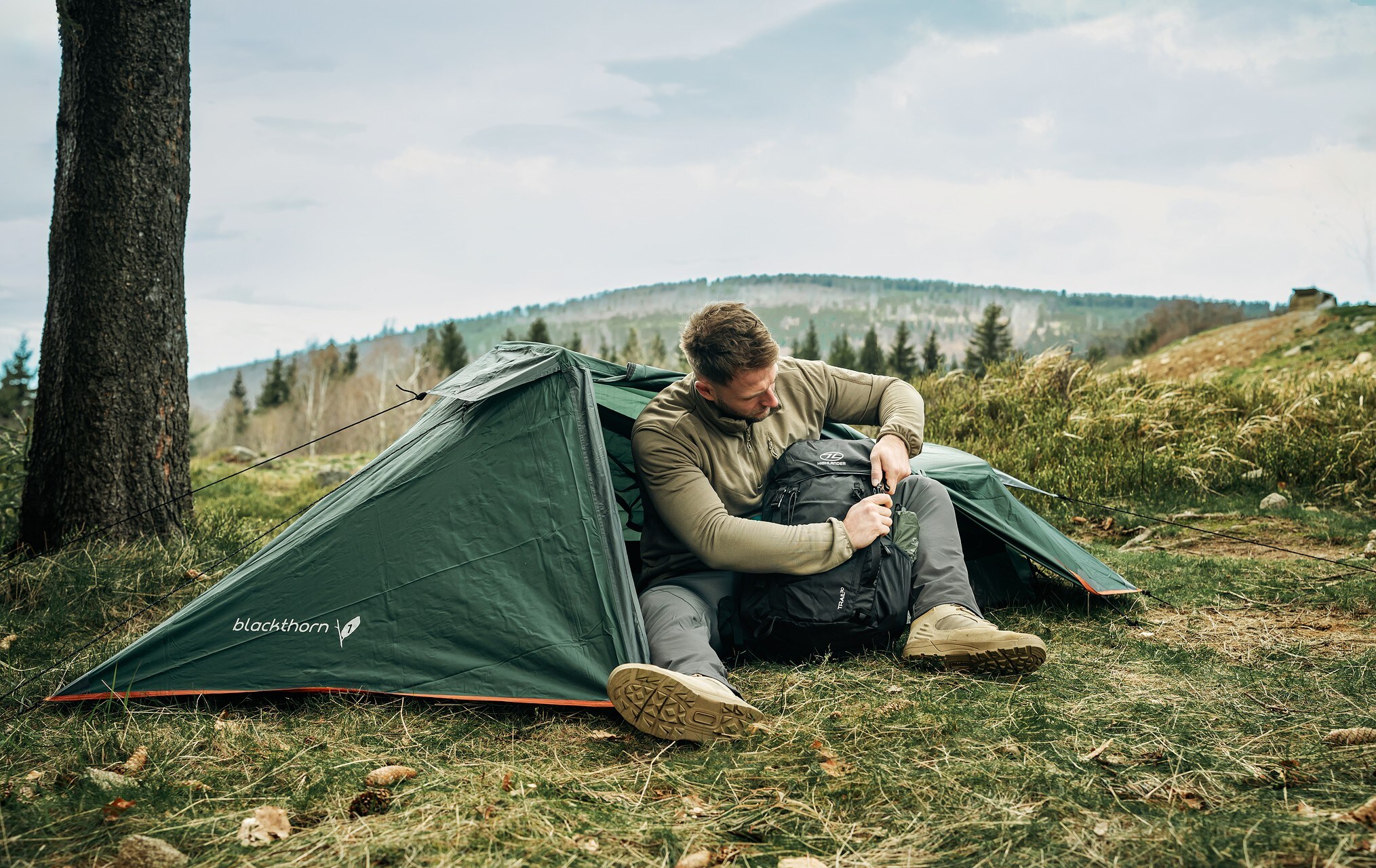 Namiot 1-osobowy Highlander Forces Blackthorn - Hunter Green