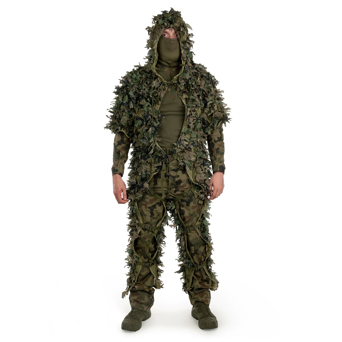 Камуфляжний костюм Helikon Leaf Ghilie Set US Woodland