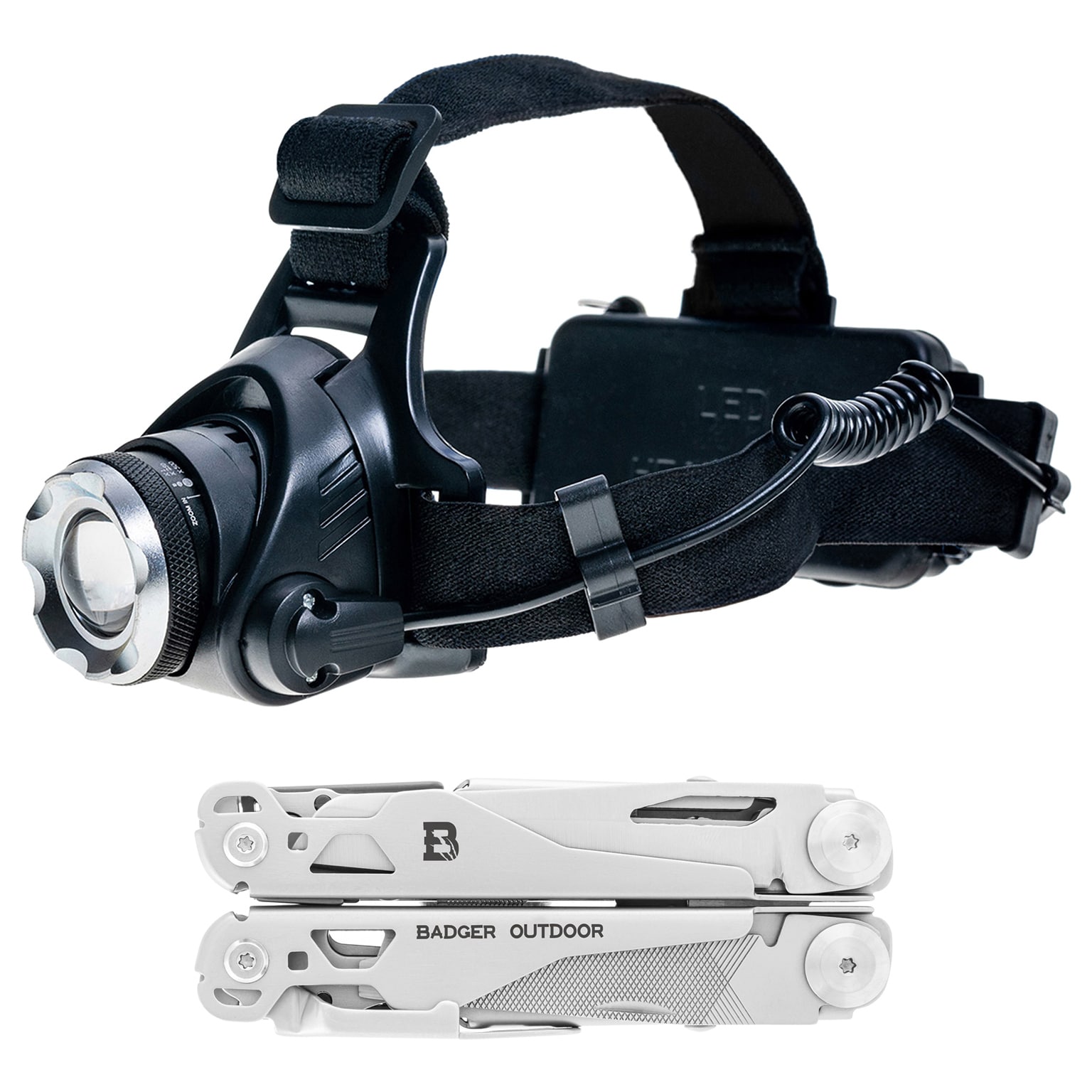 Мультитул Badger Outdoor Solid + налобний ліхтарик XRG 200 - набір