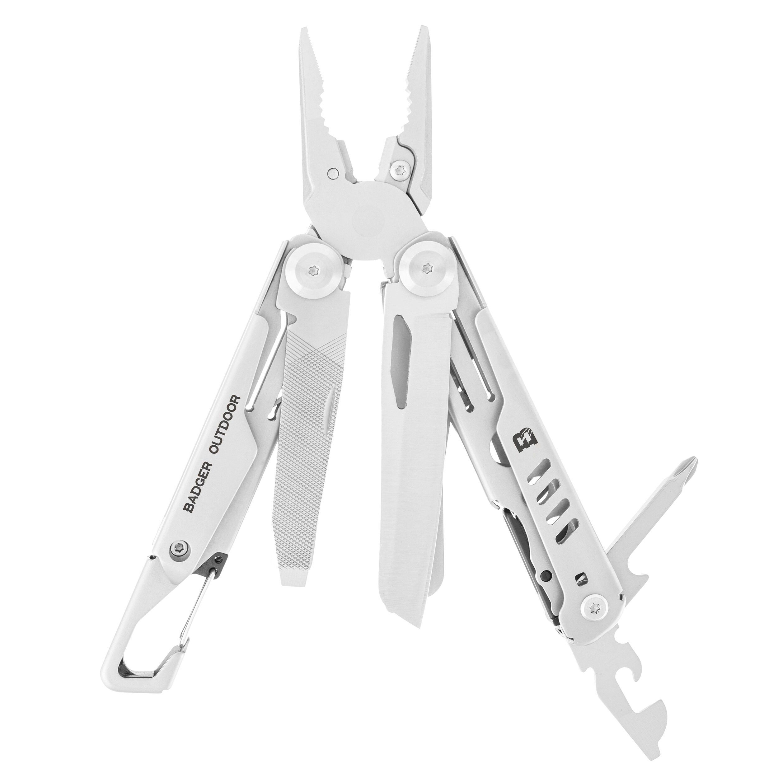 Multitool Badger Outdoor Fang + latarka czołowa Multi H-X8 - zestaw