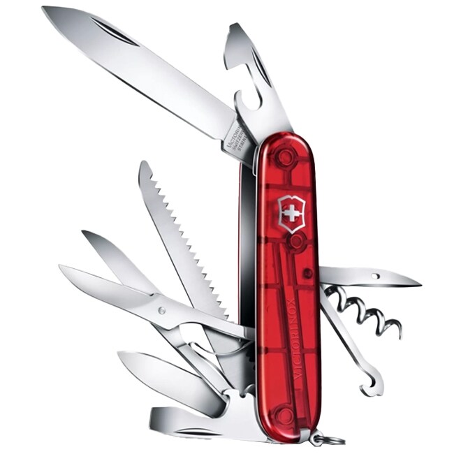 Багатофункціональний ніж Victorinox Huntsman - Transparent Red