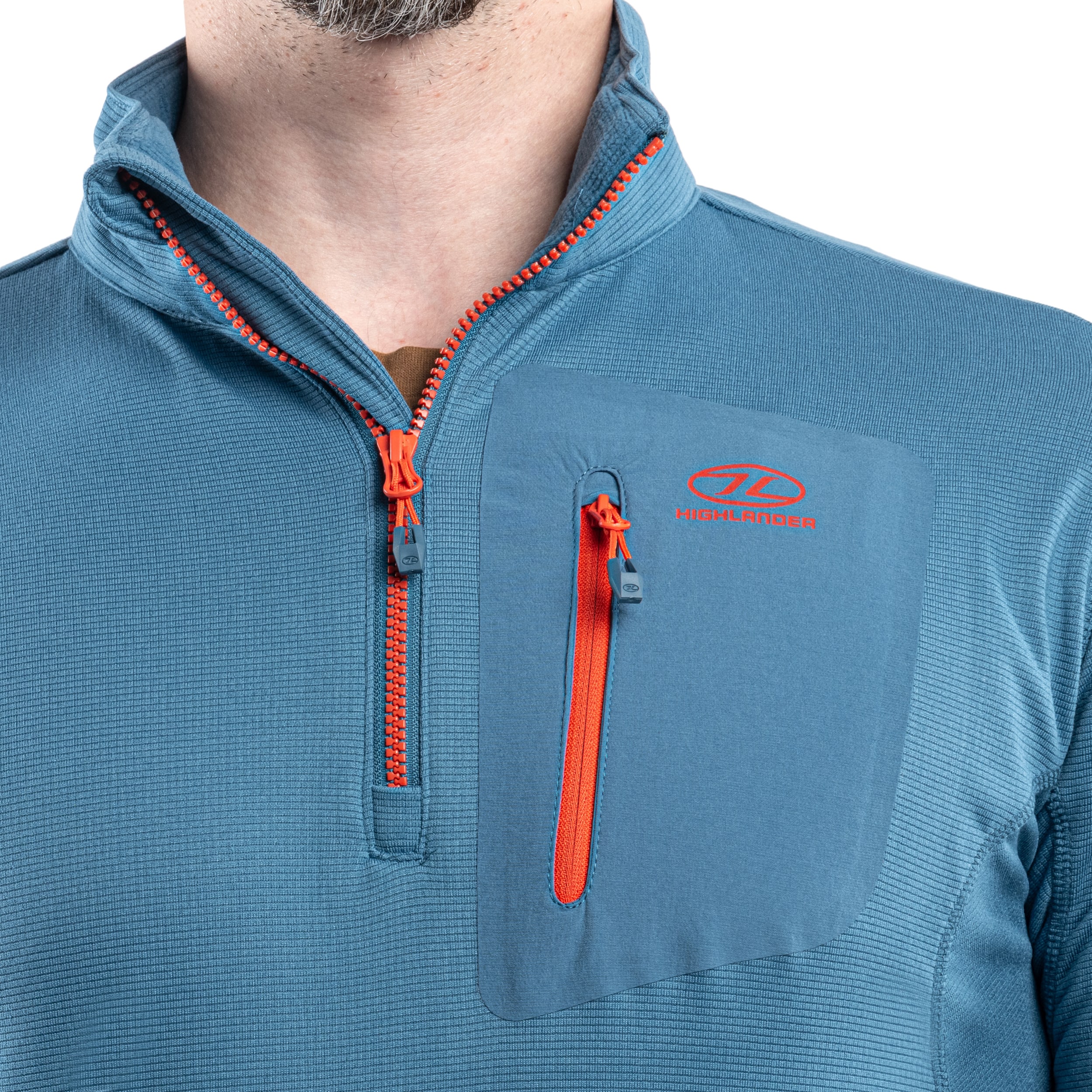 Polar Highlander Outdoor Hirta Grid Fleece - Steel Blue