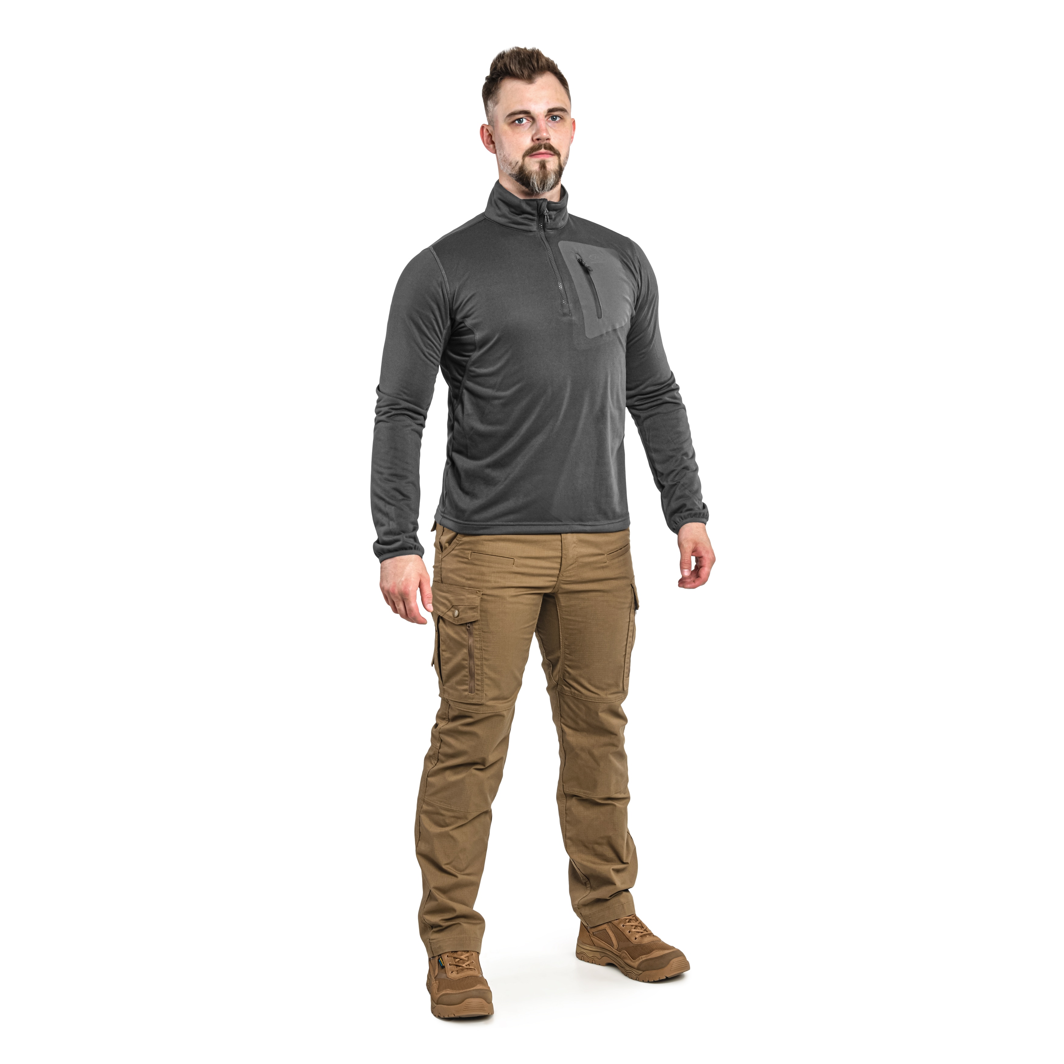 Polar Highlander Outdoor Hirta Grid Fleece - Dark Grey