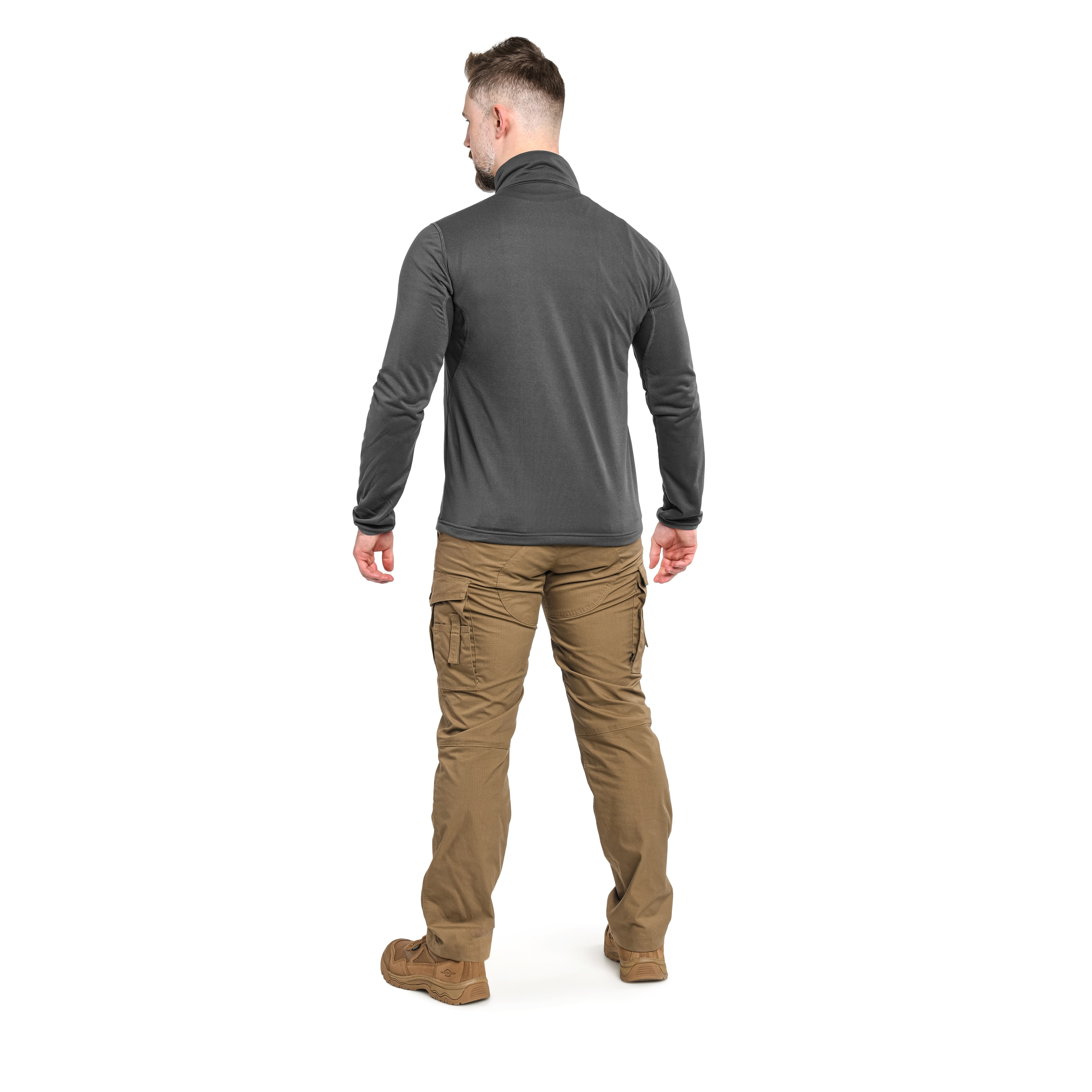 Polar Highlander Outdoor Hirta Grid Fleece - Dark Grey