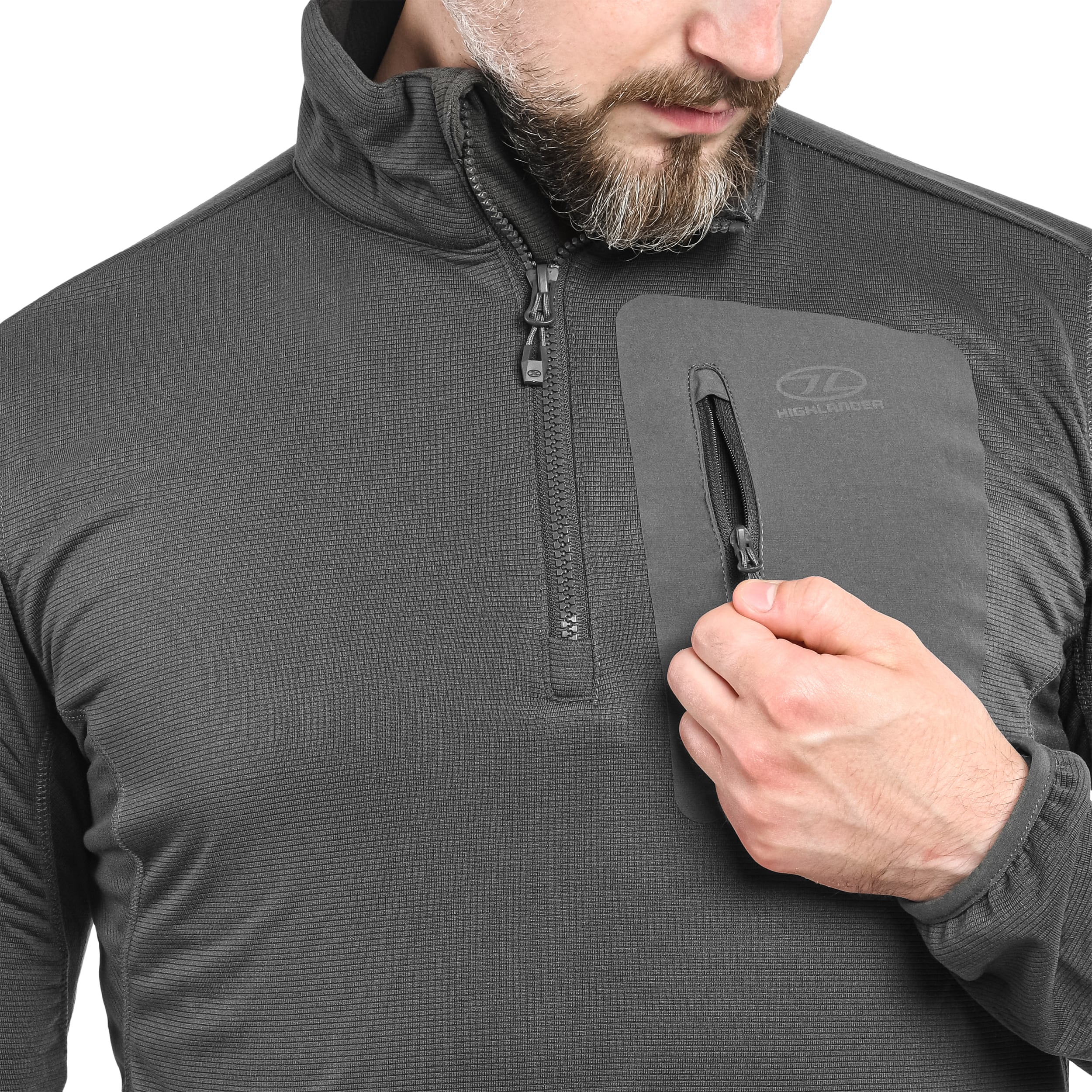 Polar Highlander Outdoor Hirta Grid Fleece - Dark Grey