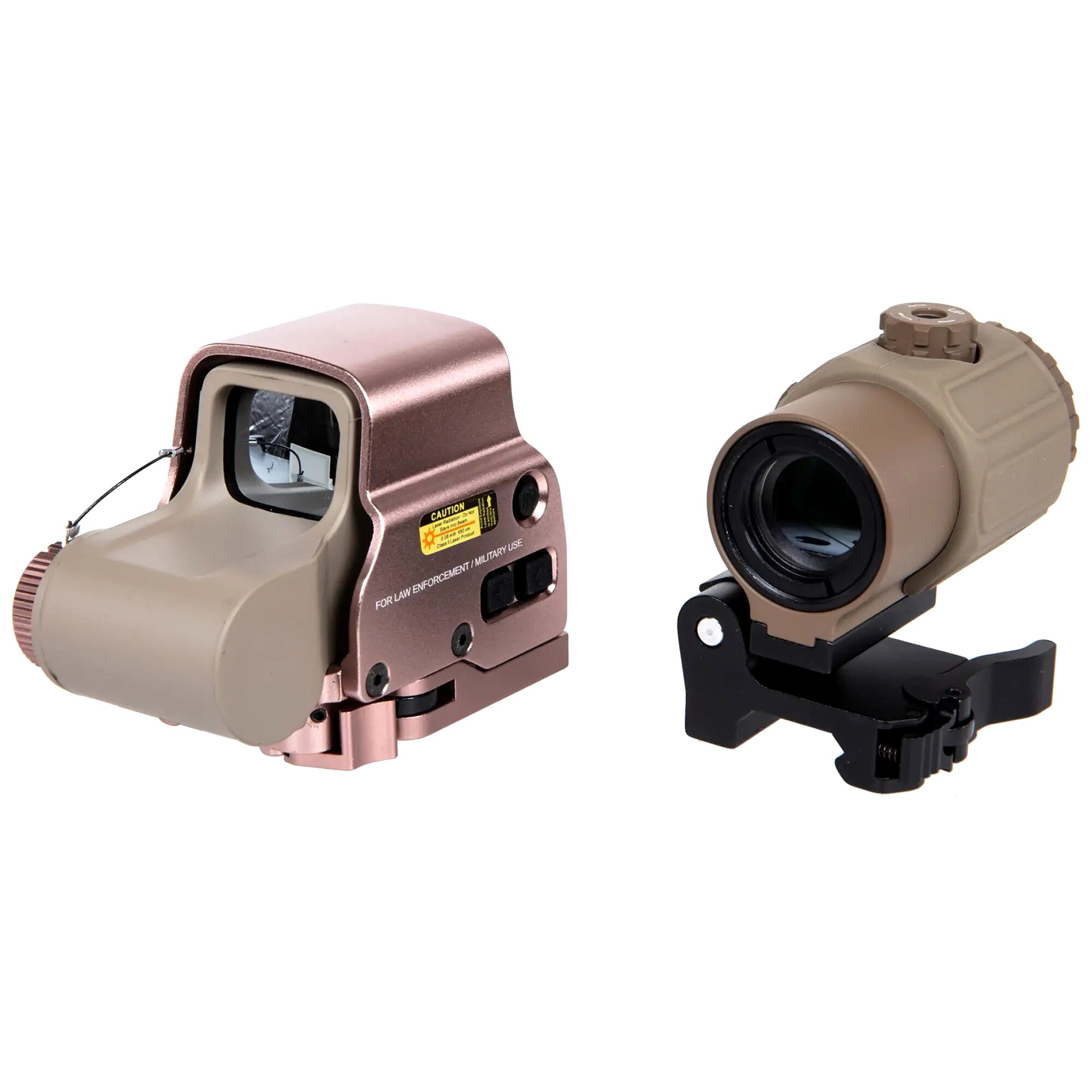 WADSN EXPS type collimator set with G43 type magnifier - Dark Earth