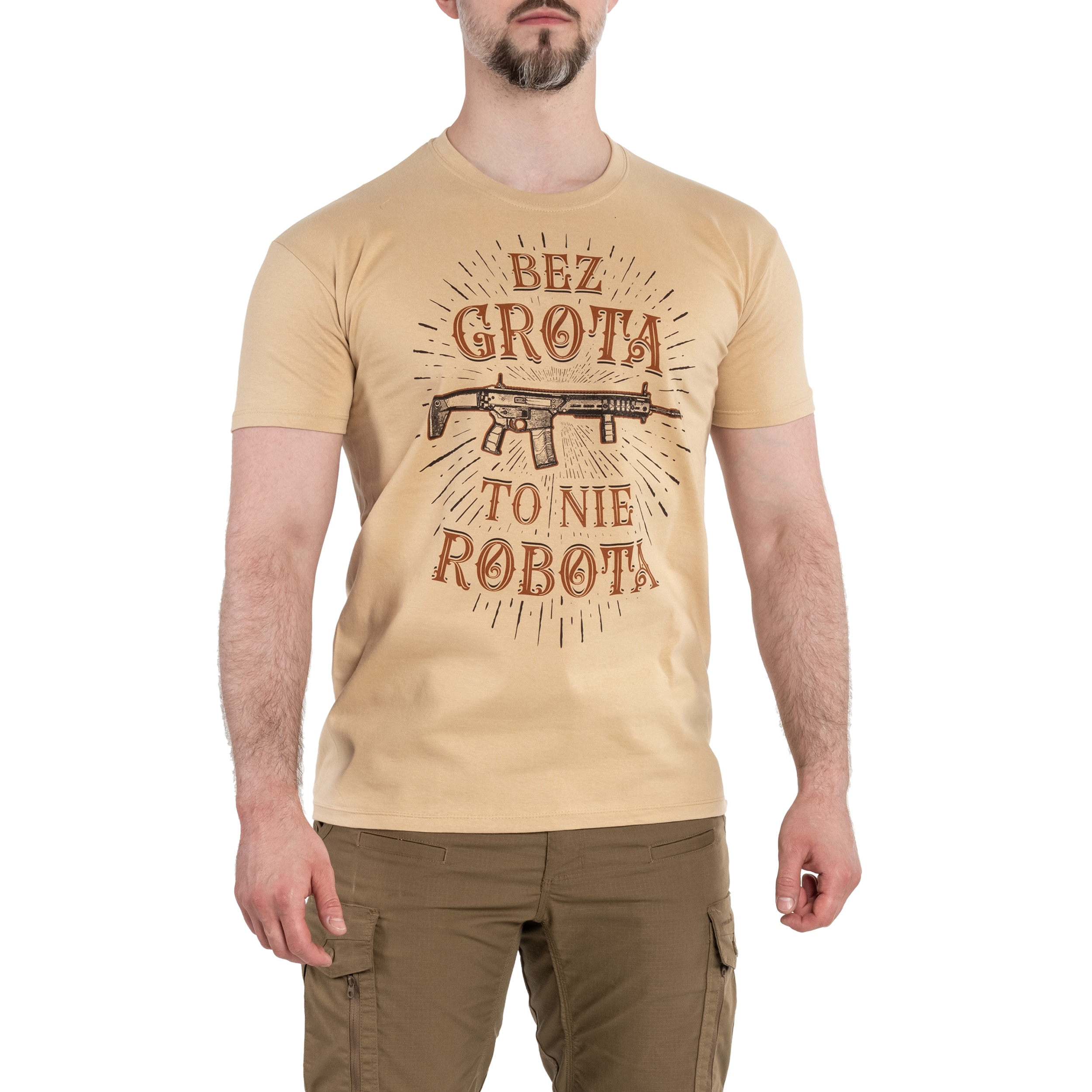 Koszulka T-Shirt War Hog Bez Grota to nie robota - Coyote