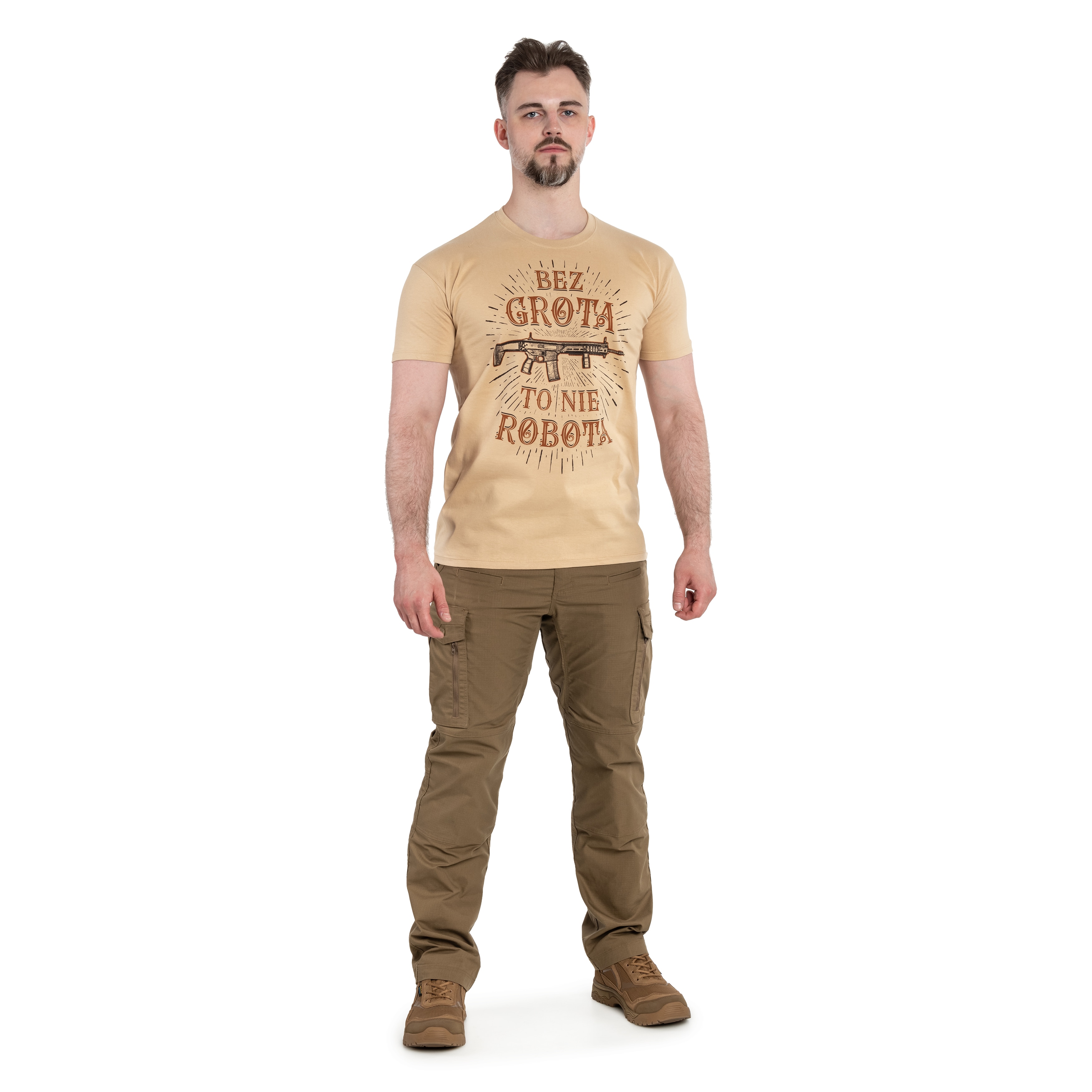Koszulka T-Shirt War Hog Bez Grota to nie robota - Coyote