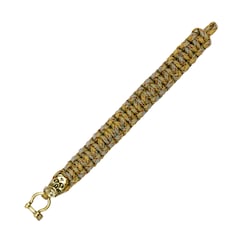 Bransoletka Paracord 101 Inc. Skull Beard - Gold