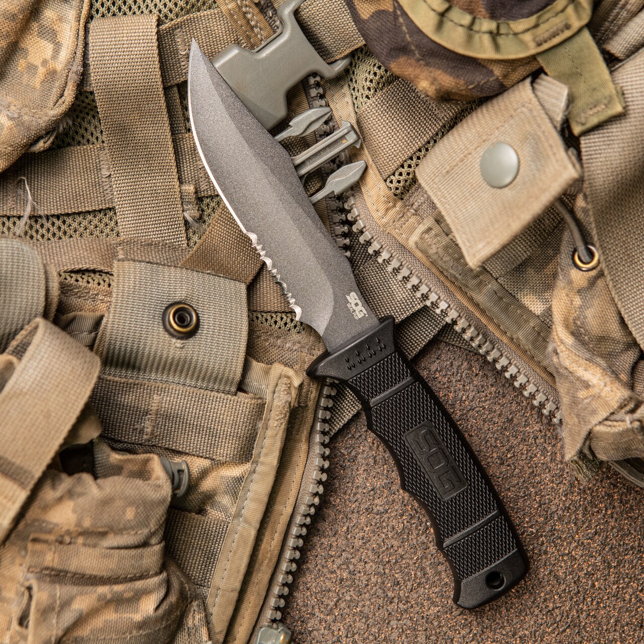 SOG SEAL Pup Fixed Blade Knife - Black