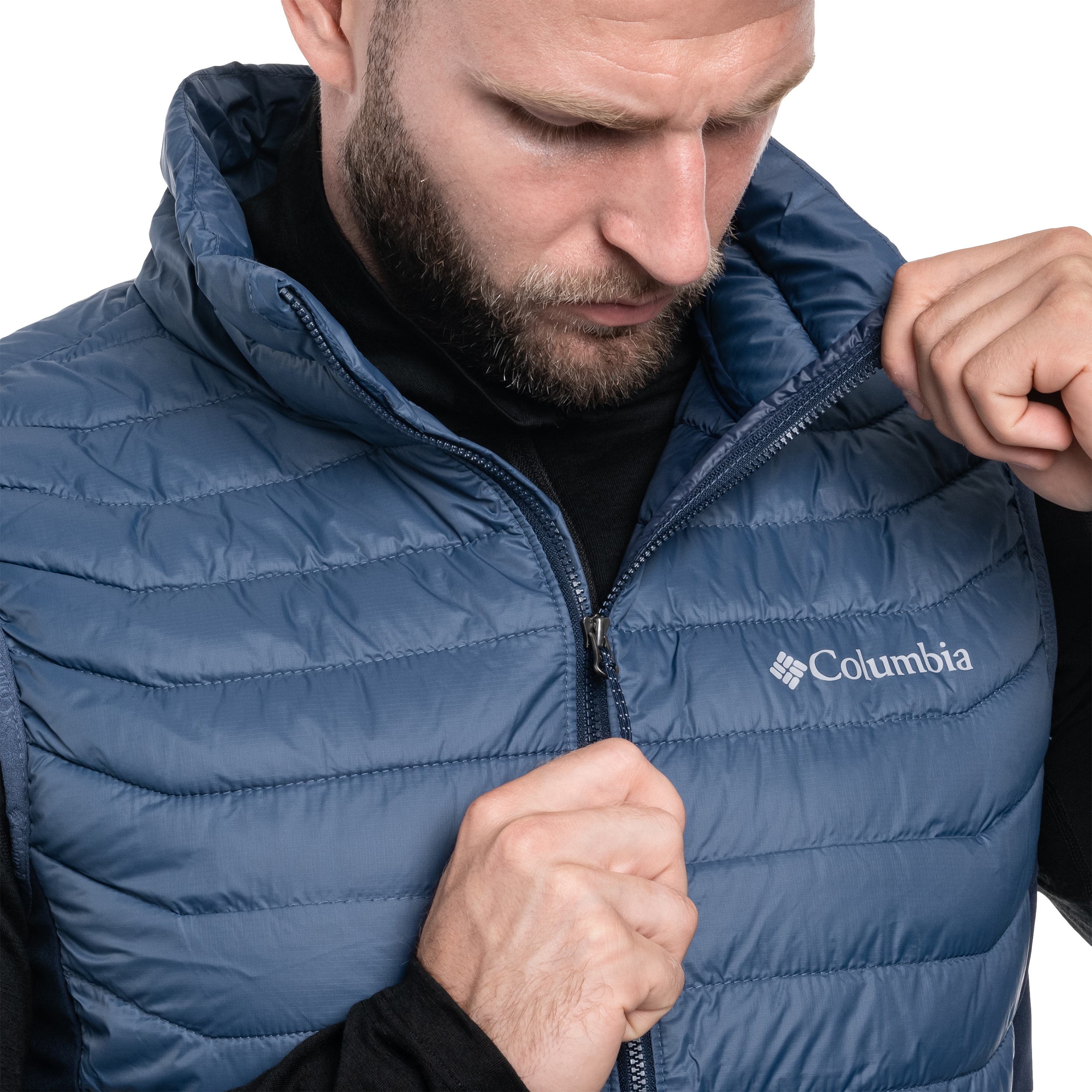 Bezrękawnik Columbia Powder Pass - Dark Mountain/Collegiate Navy