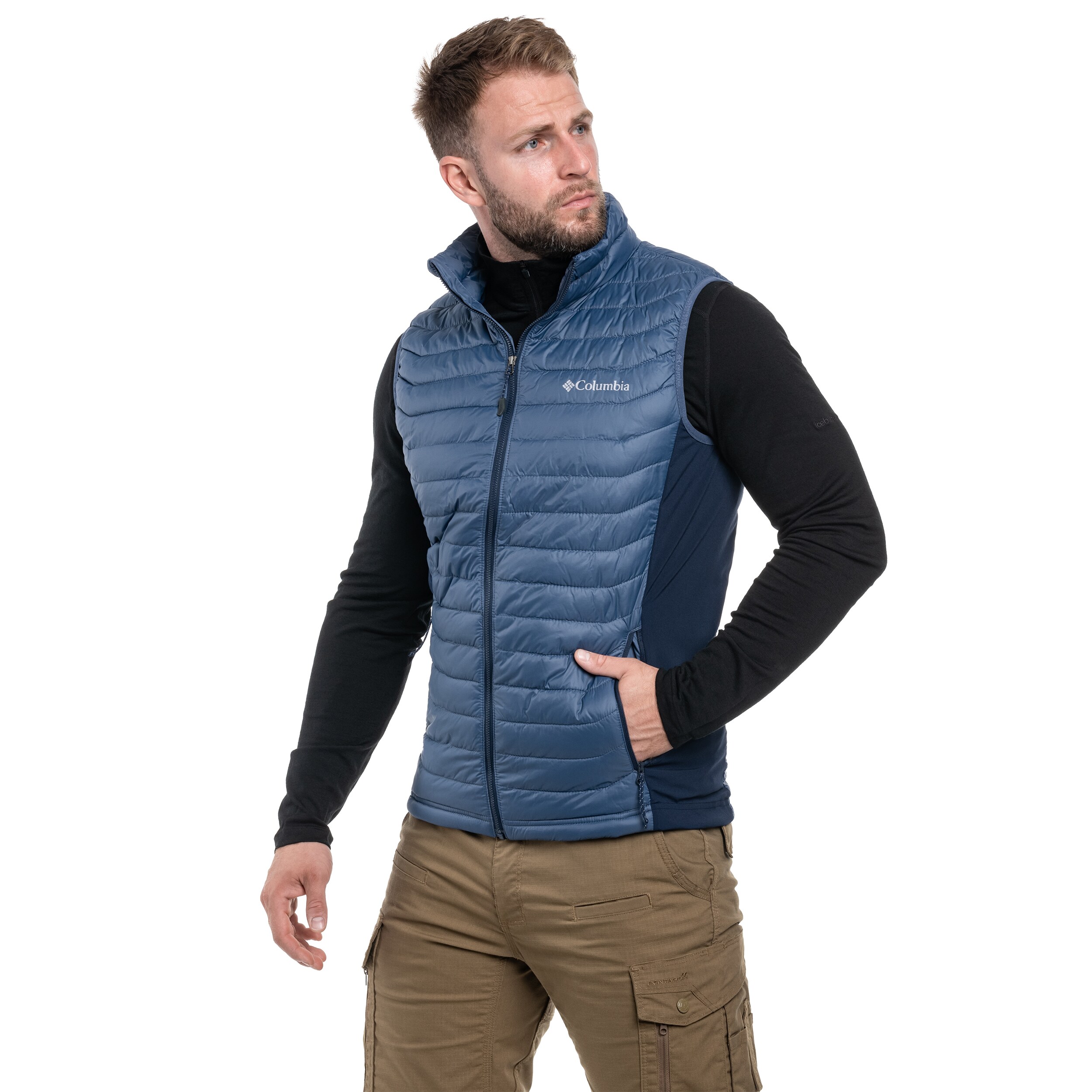 Bezrękawnik Columbia Powder Pass - Dark Mountain/Collegiate Navy