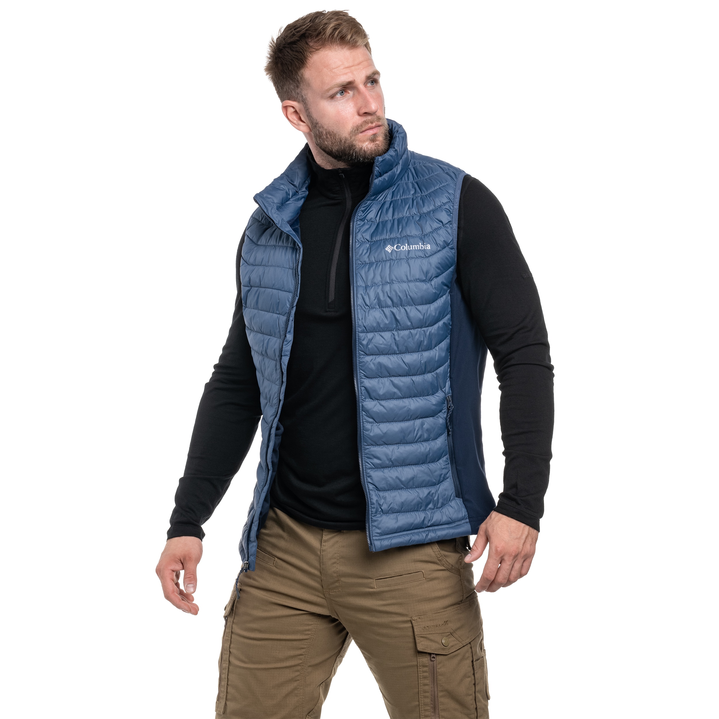 Bezrękawnik Columbia Powder Pass - Dark Mountain/Collegiate Navy