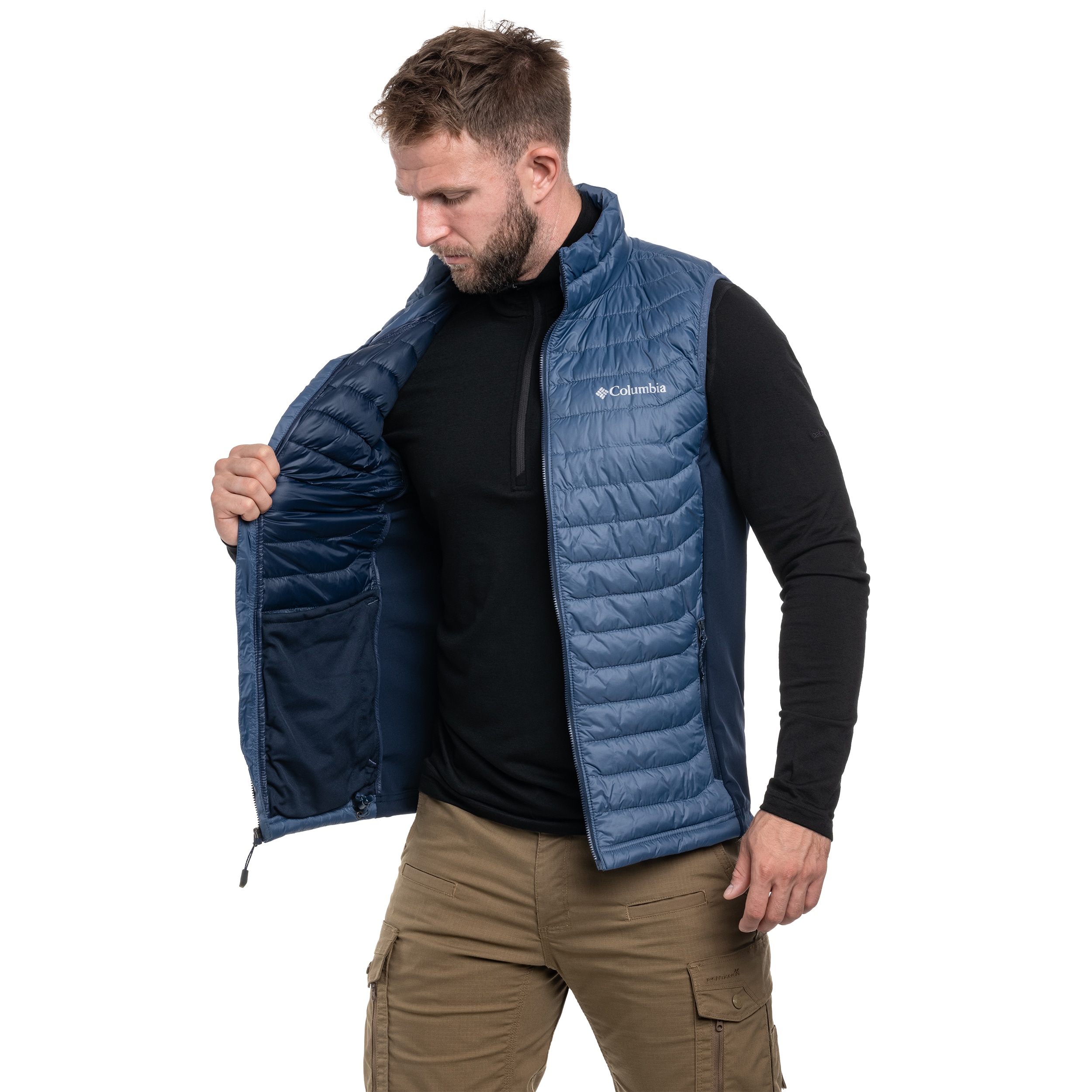 Bezrękawnik Columbia Powder Pass - Dark Mountain/Collegiate Navy