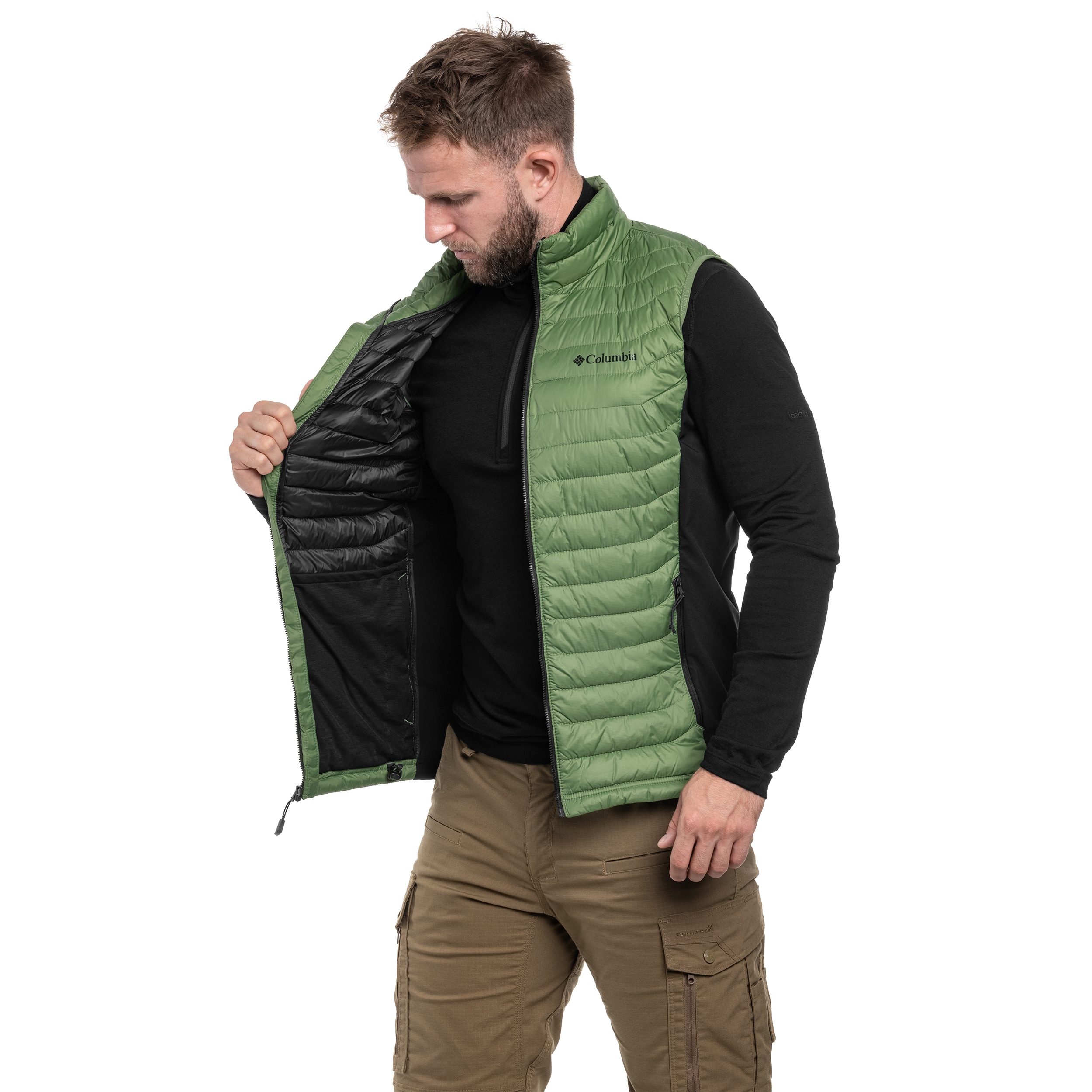 Bezrękawnik Columbia Powder Pass - Canteen/Black