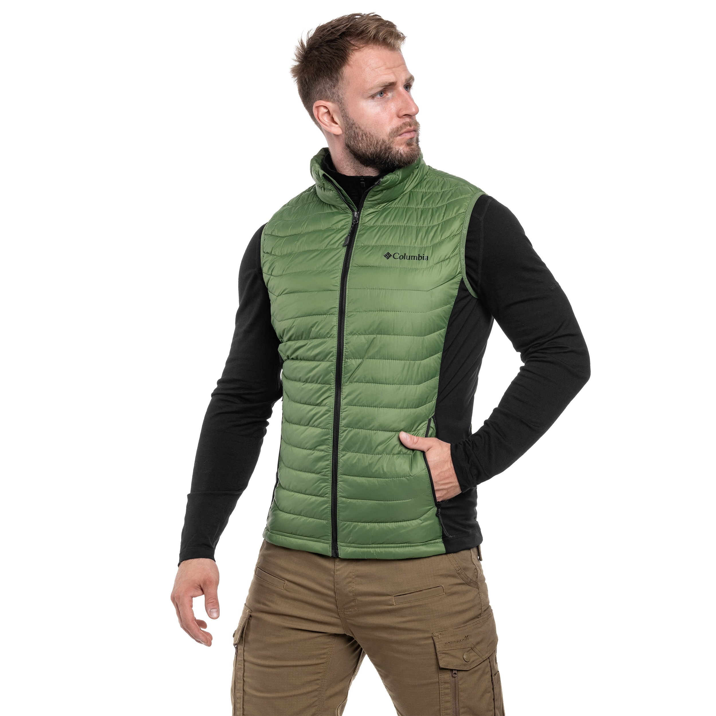 Bezrękawnik Columbia Powder Pass - Canteen/Black