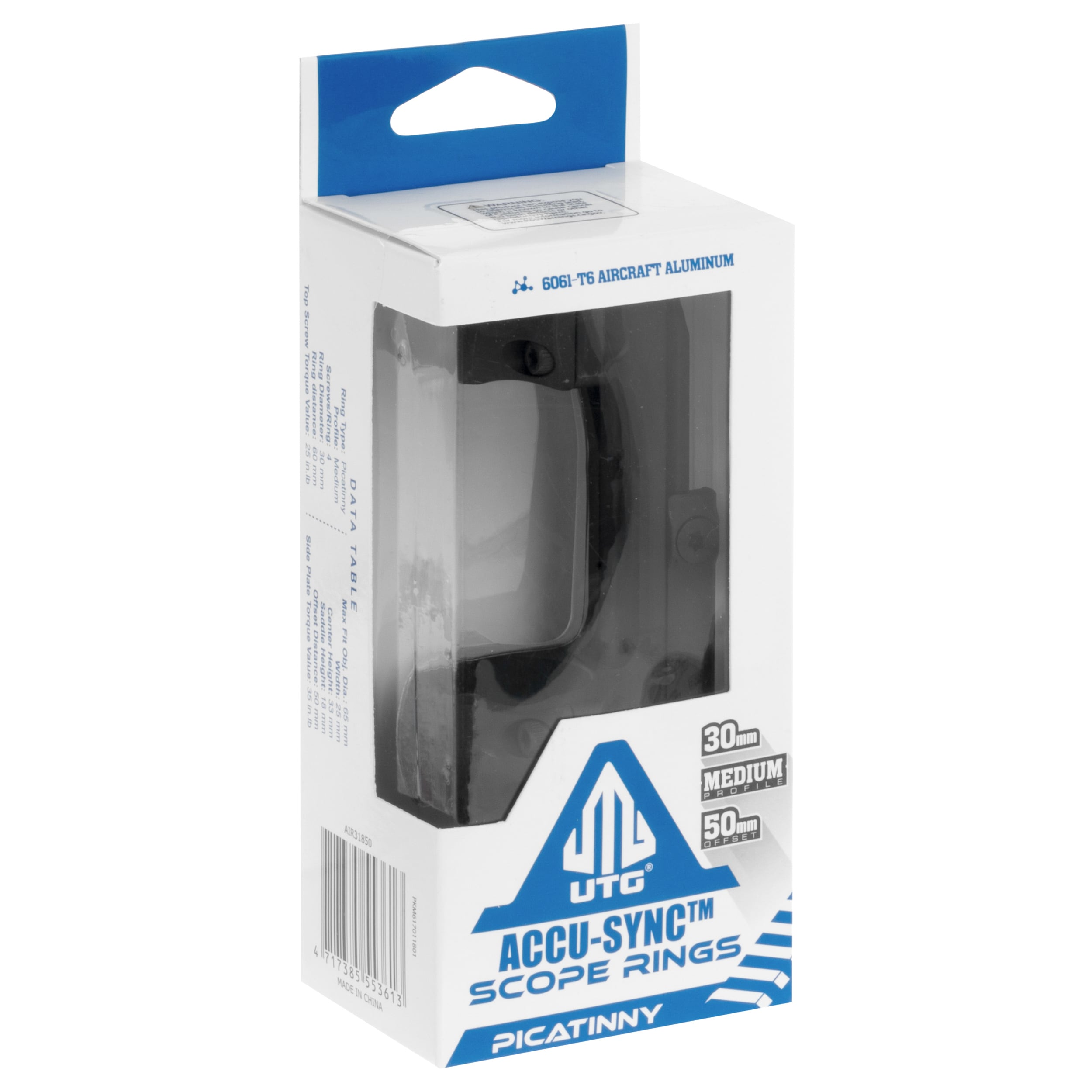 Montaż UTG jednoczęściowy Accu-Sync Medium Profile 30 mm Picatinny Offset 50 mm - Black