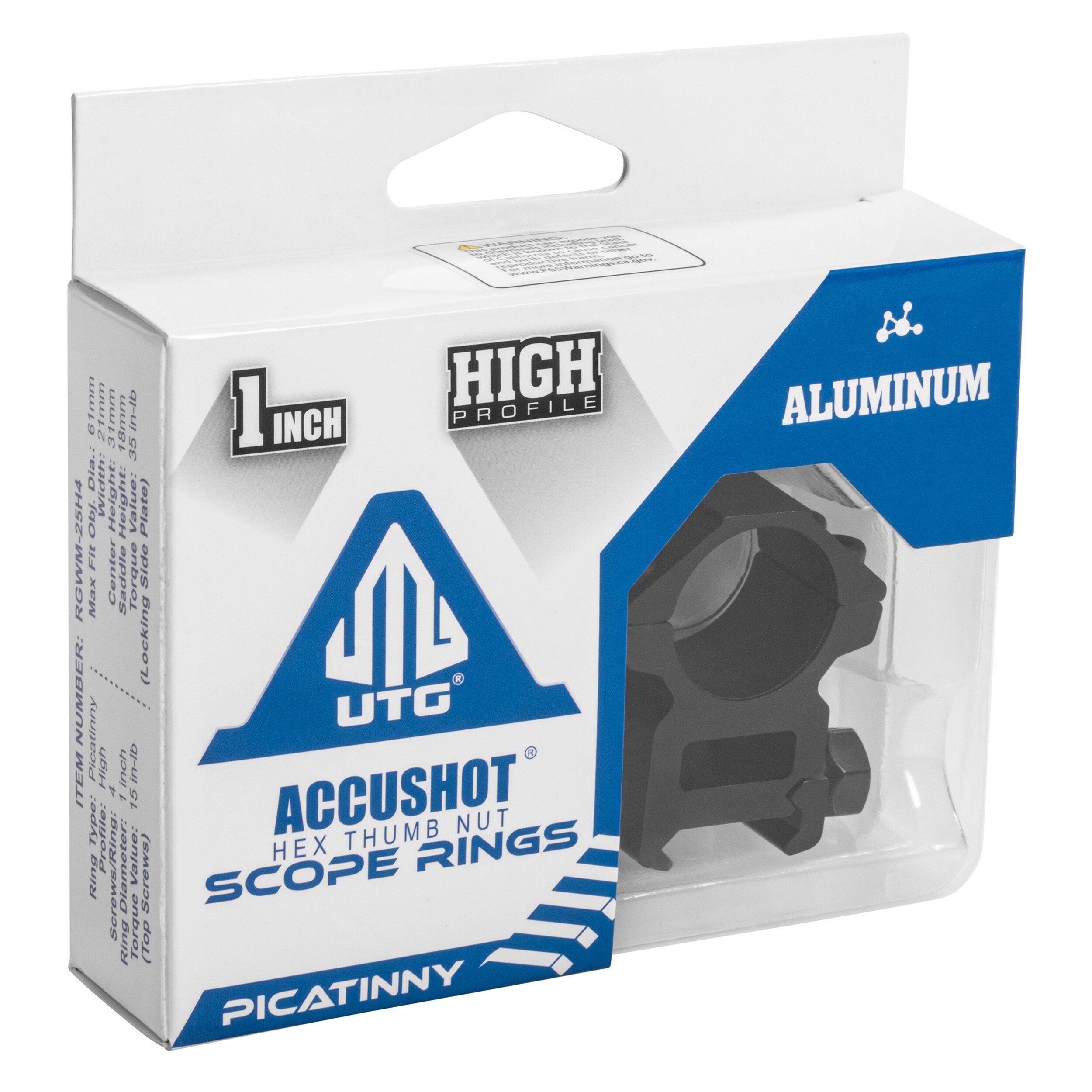Montaż UTG 2-częściowy średni Profile Scope Hex Thumb Nut Picatinny 1