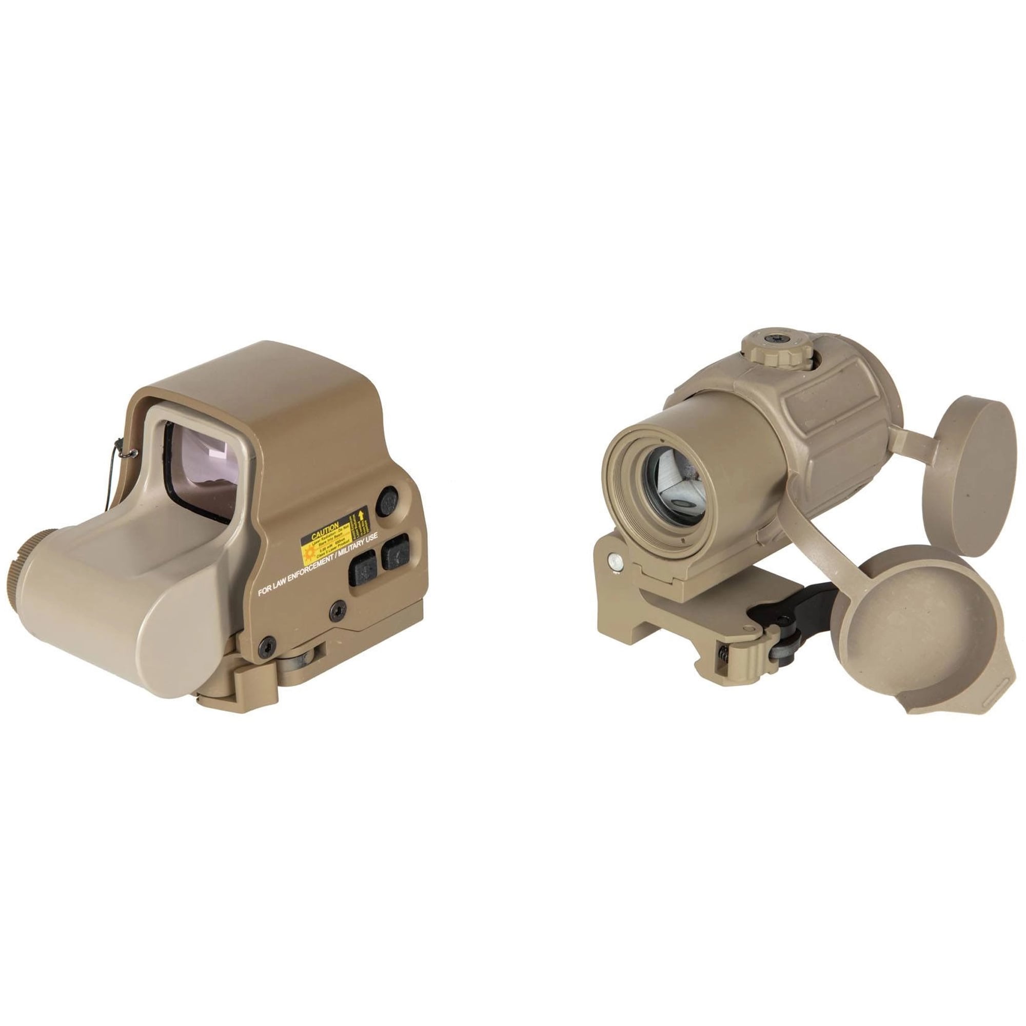Celownik kolimatorowy JJ Airsoft XPS 3-2 + Magnifier G43 3x - Tan