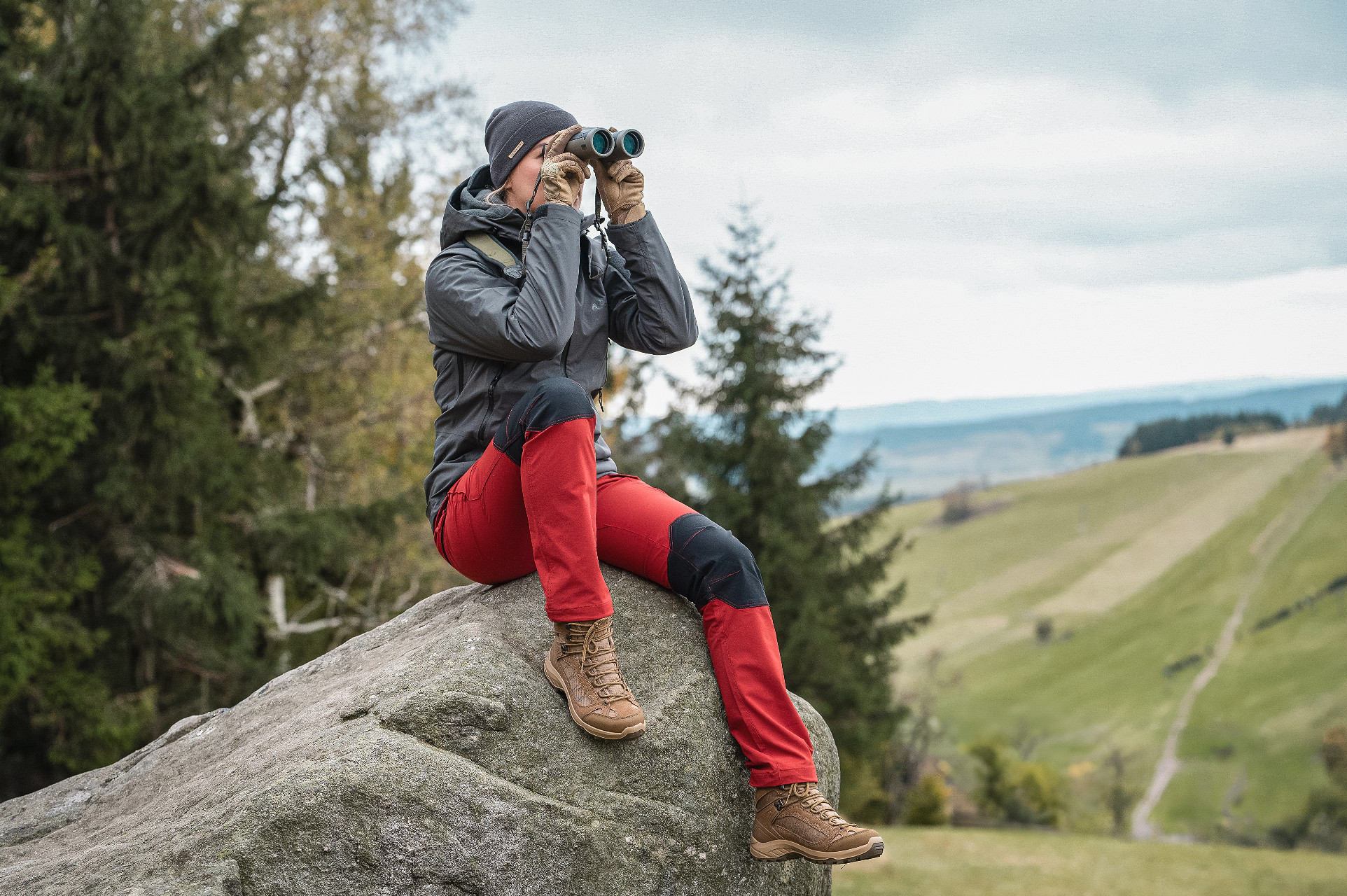 Жіночі штани Helikon-Tex OTP VersaStretch - Crimson Sky/Black