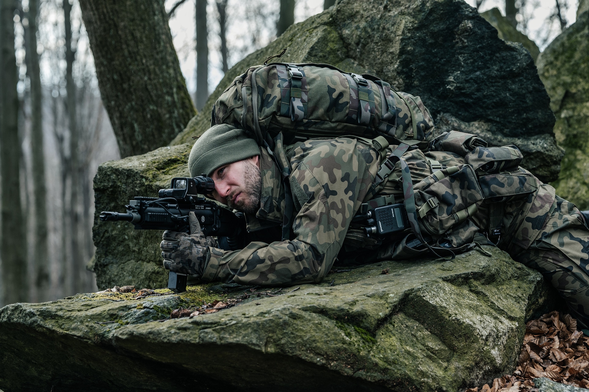 Kurtka Helikon-Tex Trooper StormStretch Softshell MK2 - wz.93 Pantera PL Woodland