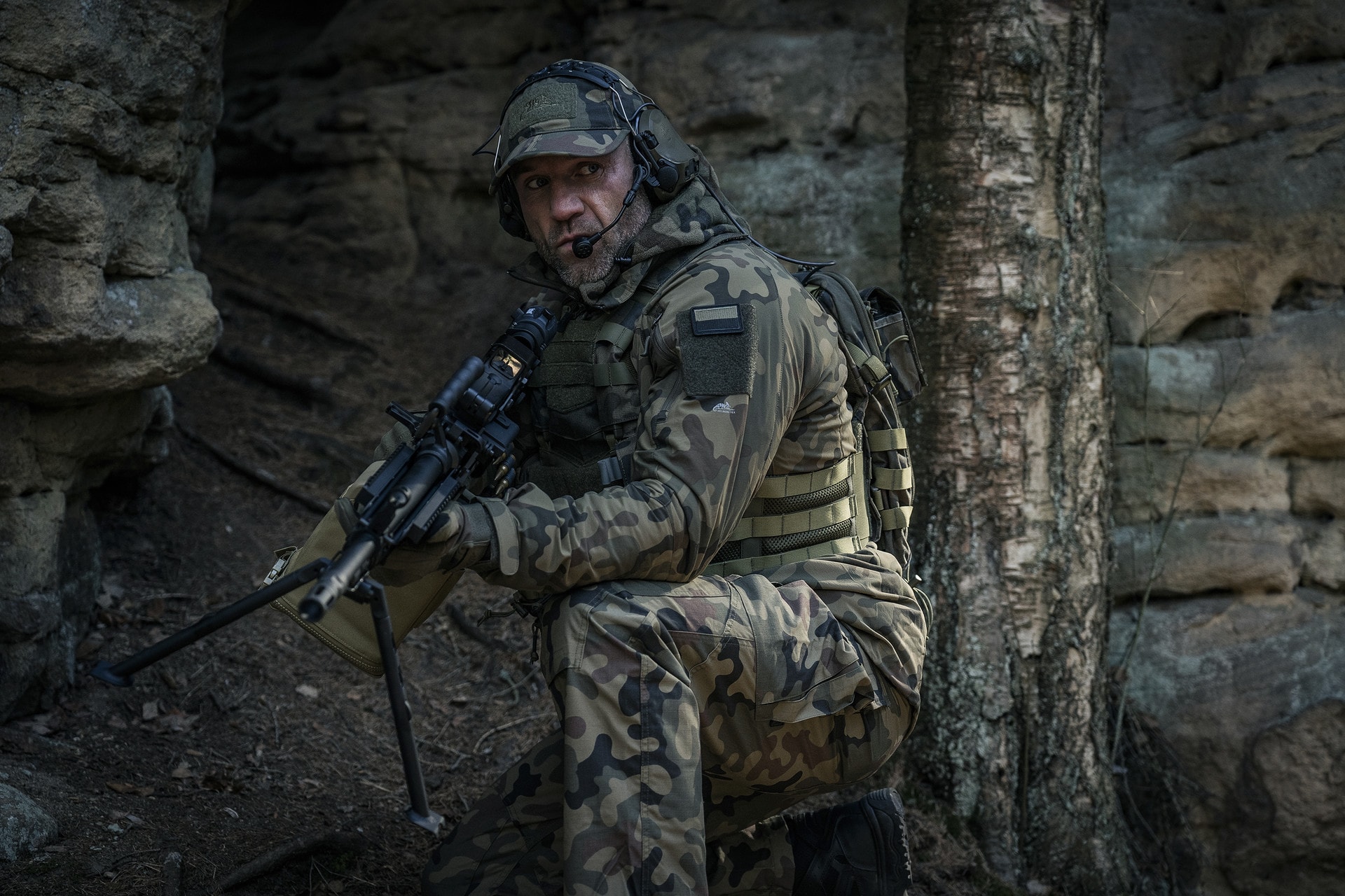 Kurtka Helikon-Tex Trooper StormStretch Softshell MK2 - wz.93 Pantera PL Woodland