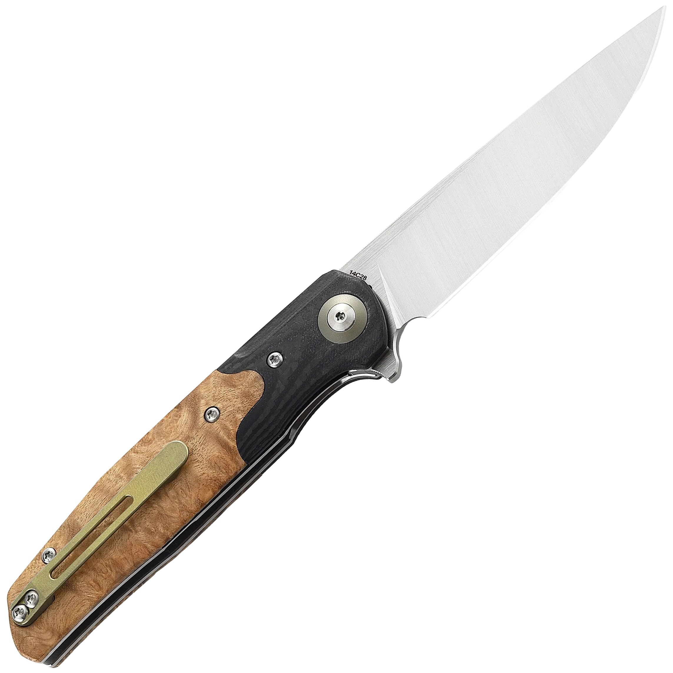 Bestech Knives Ascot Folding Knife - Wood/Satin Blade